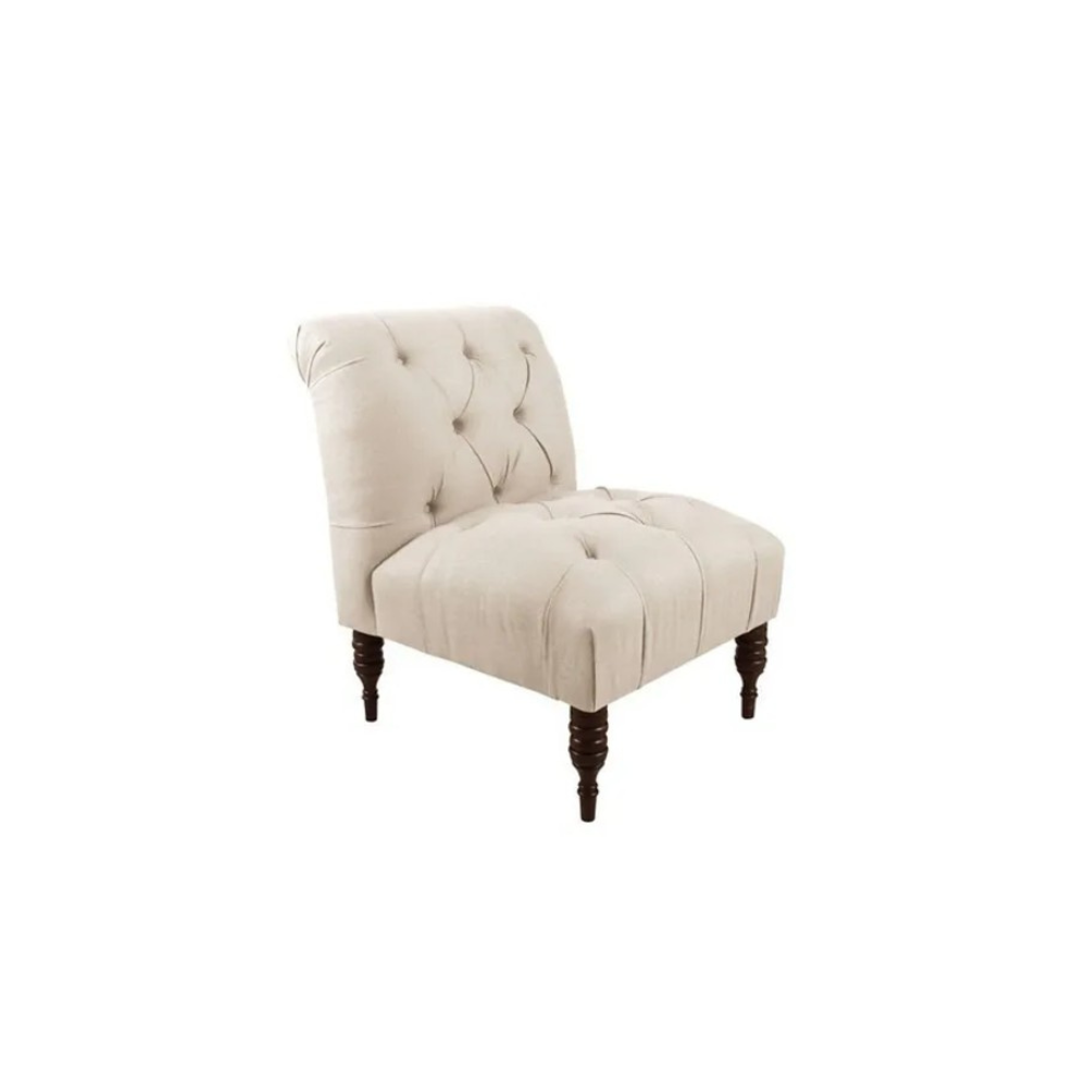 Linen Tufted Slipper Chair