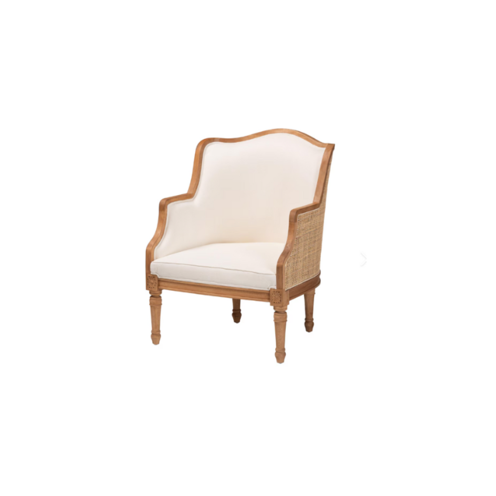 Rattan Trimmed Accent Chair