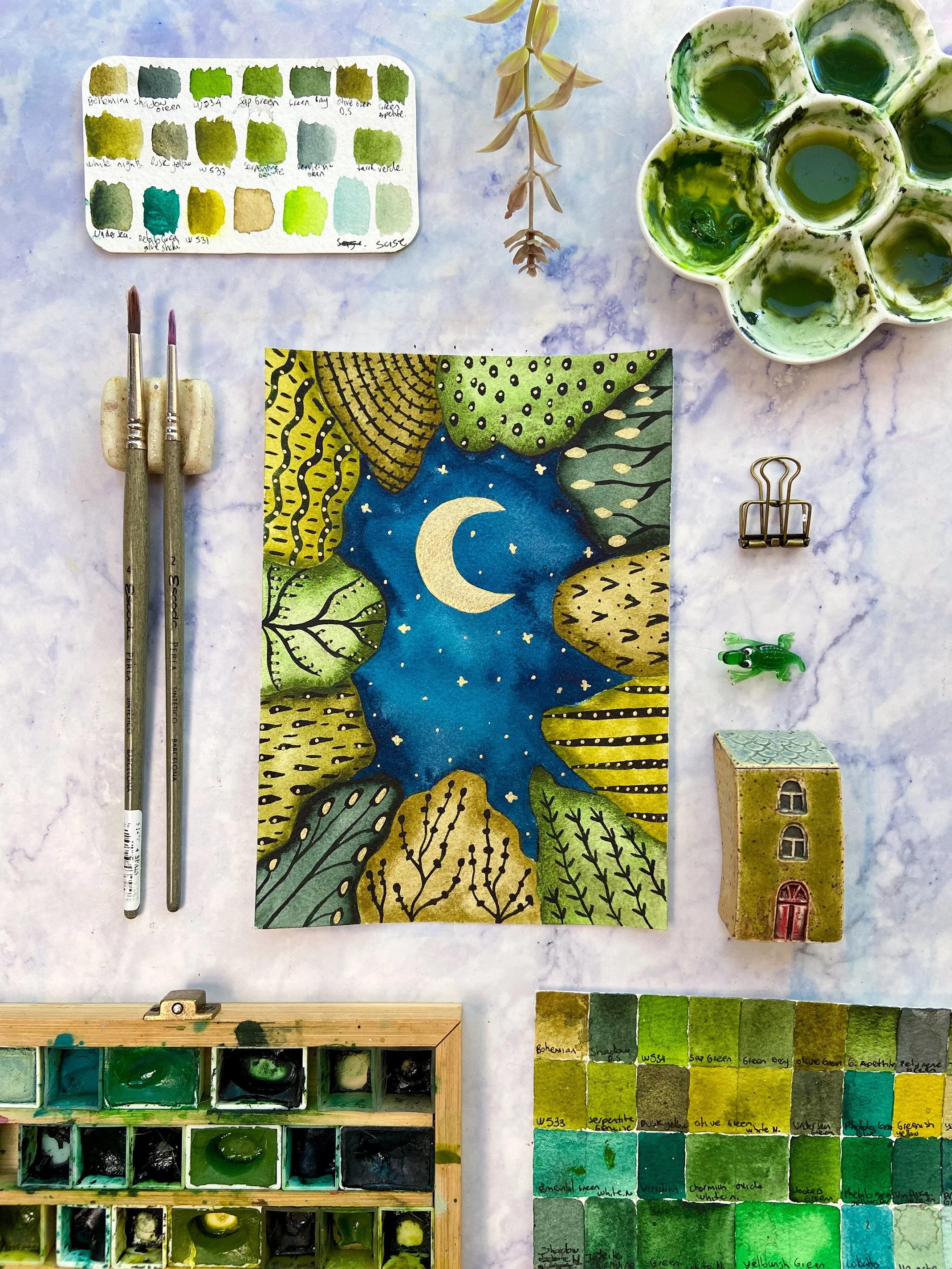 ✨ Cozy Little Landscapes in Watercolor
Super-Easy, Mini Painting Projects for Whimsical Forests, Charming Villages, and More
Cozy Little Landscapes in Watercolor is a gentle, inspiring guide to painting small watercolor scenes that capture the warmth