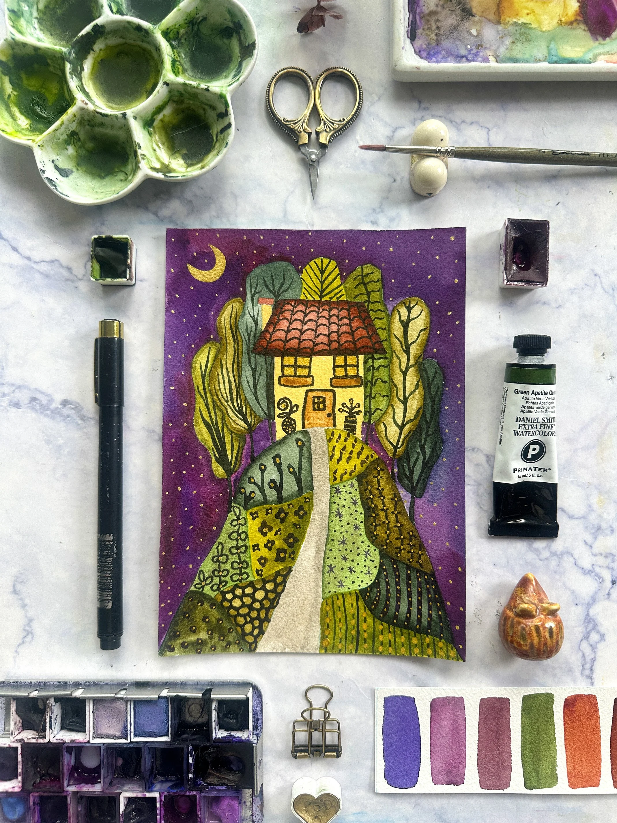  Cozy Little Landscapes in Watercolor.