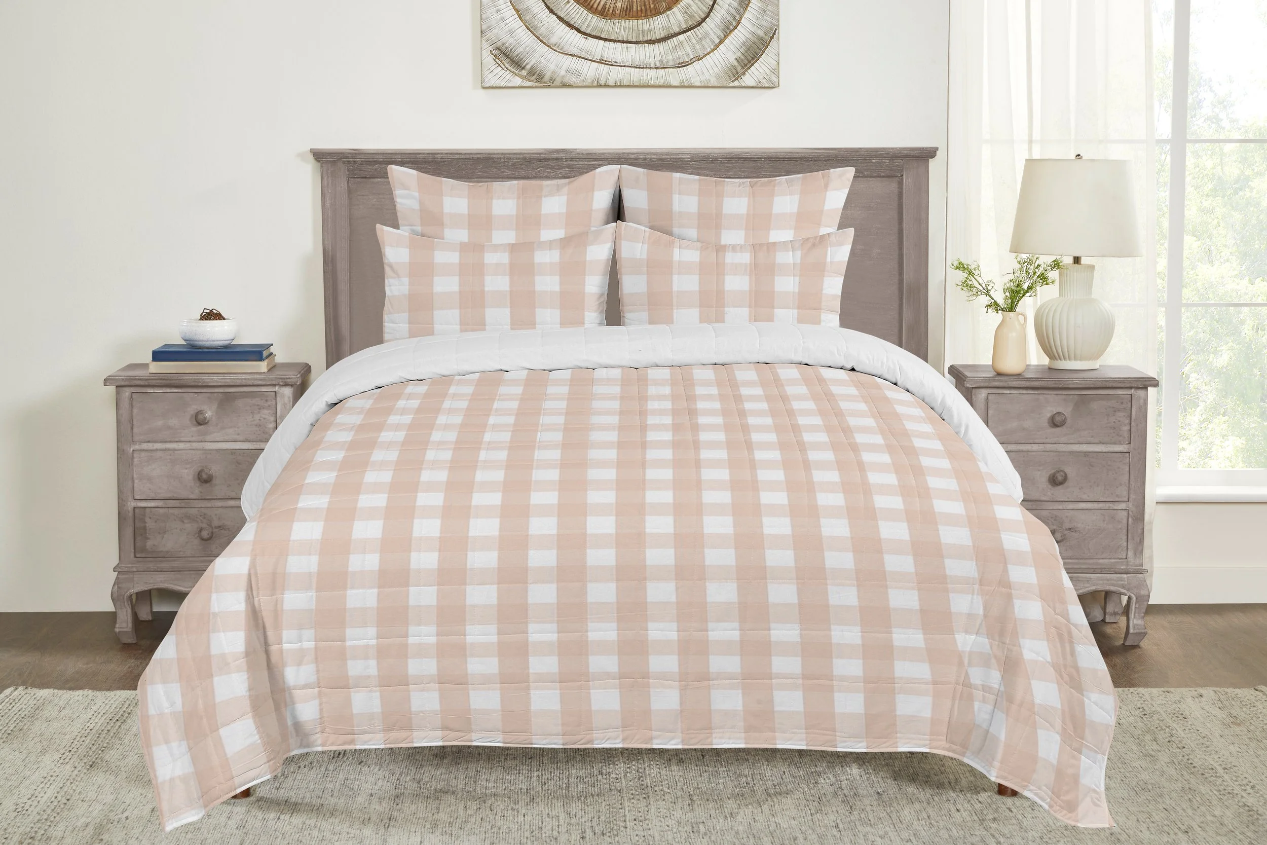 Comforter Set with Quilted Box Stitch