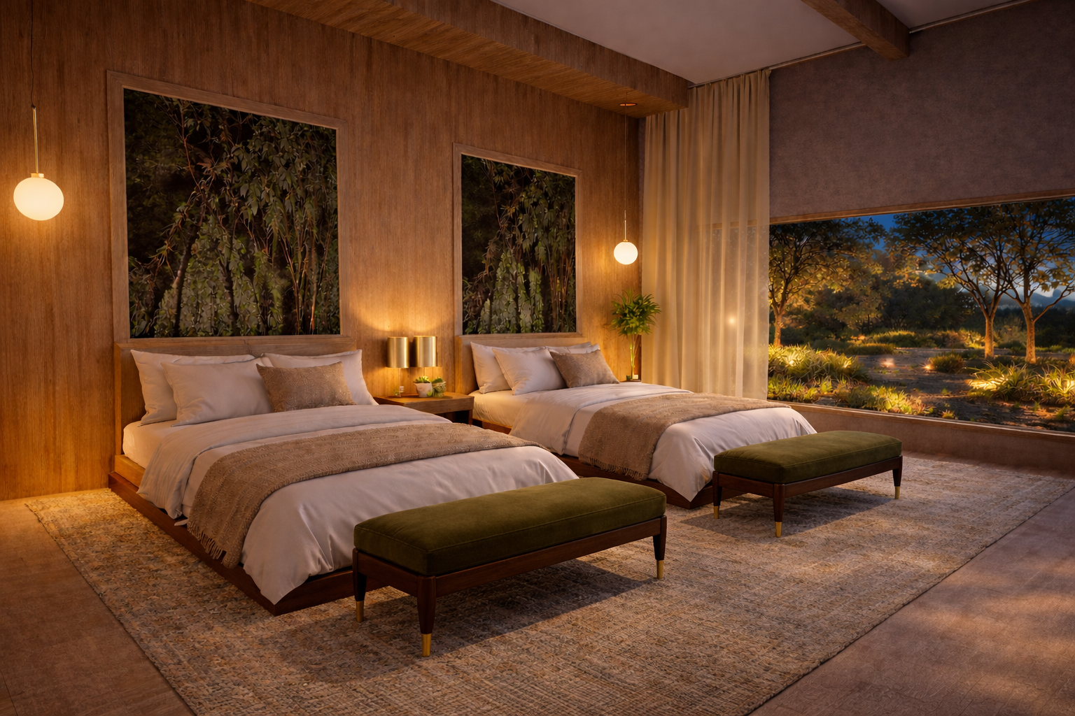 Luxurious twilight bedroom with green accents.png