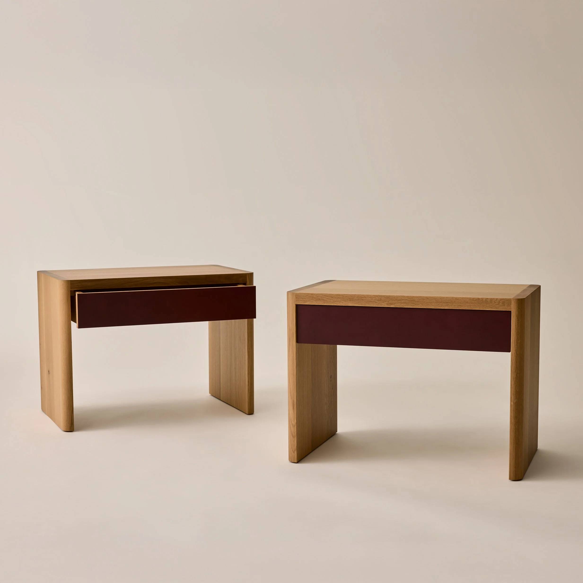 FRANCIS Nightstands - Pair - White Oak