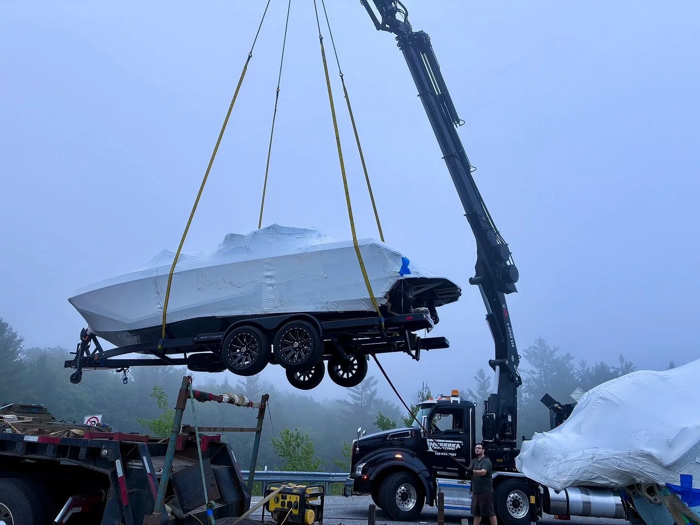 Rain or shine (or fog) - let us do the heavy lifting.

www.muskokahoisting.com
705-644-0407

#boomtruck #cranelife #muskokahoisting #craneoperator