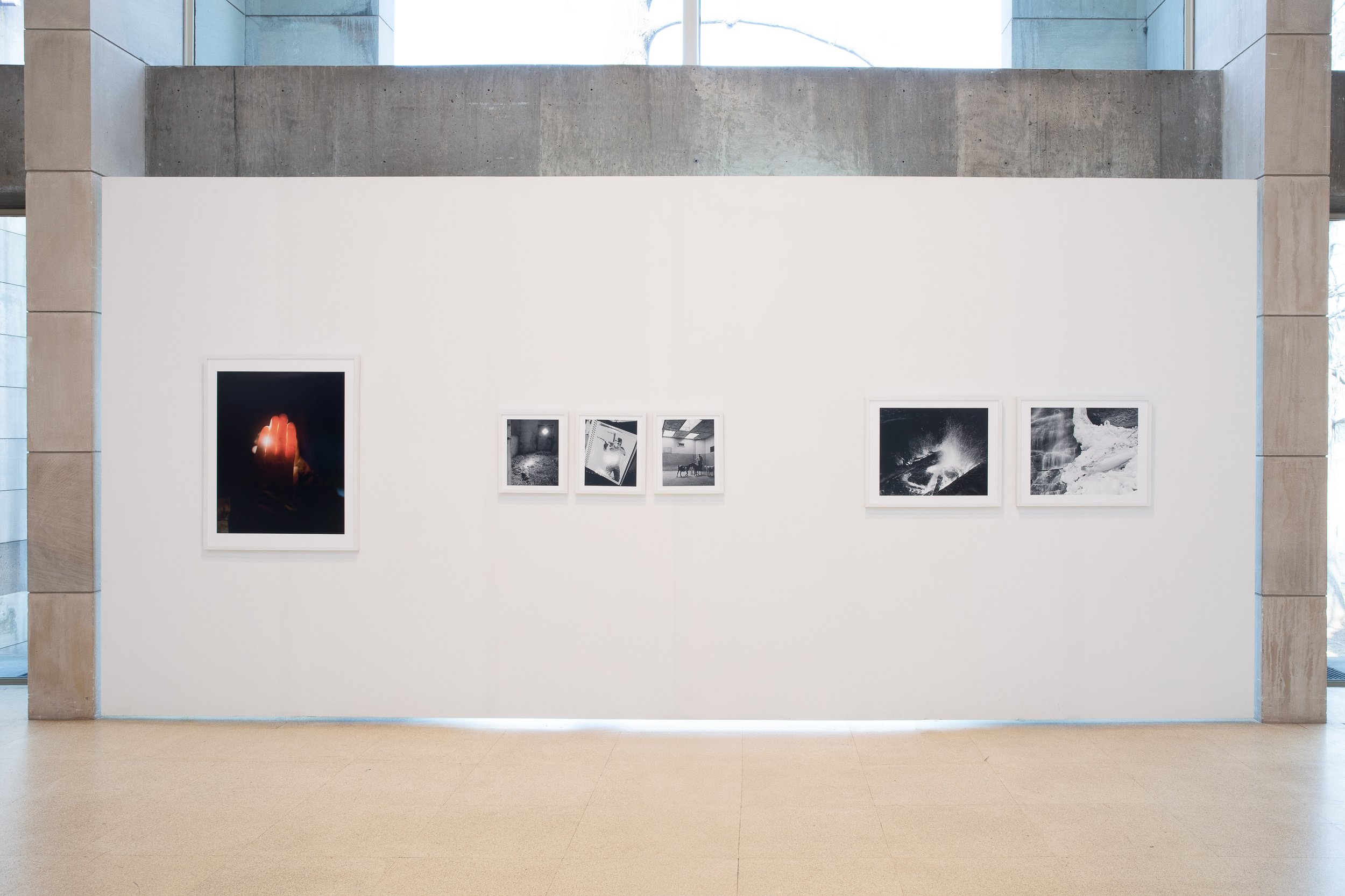 Exhibition image of the first six images of Two Way Dream
