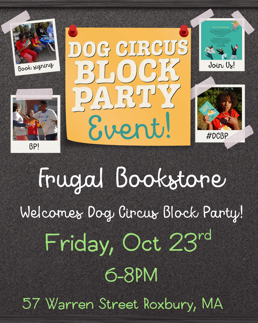 frugal bookstore event
