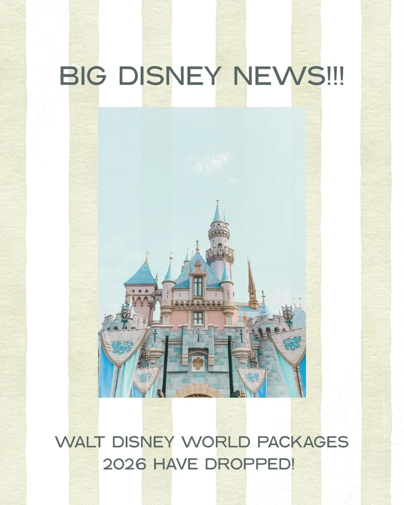 Walt Disney World vacation packages for 2026 are officially  open!!! 

If you&rsquo;ve been dreaming about churros on Main Street, castle views, or your first ride on Guardians - this is your sign!

Disney is adding extra pixie dust to your stay with