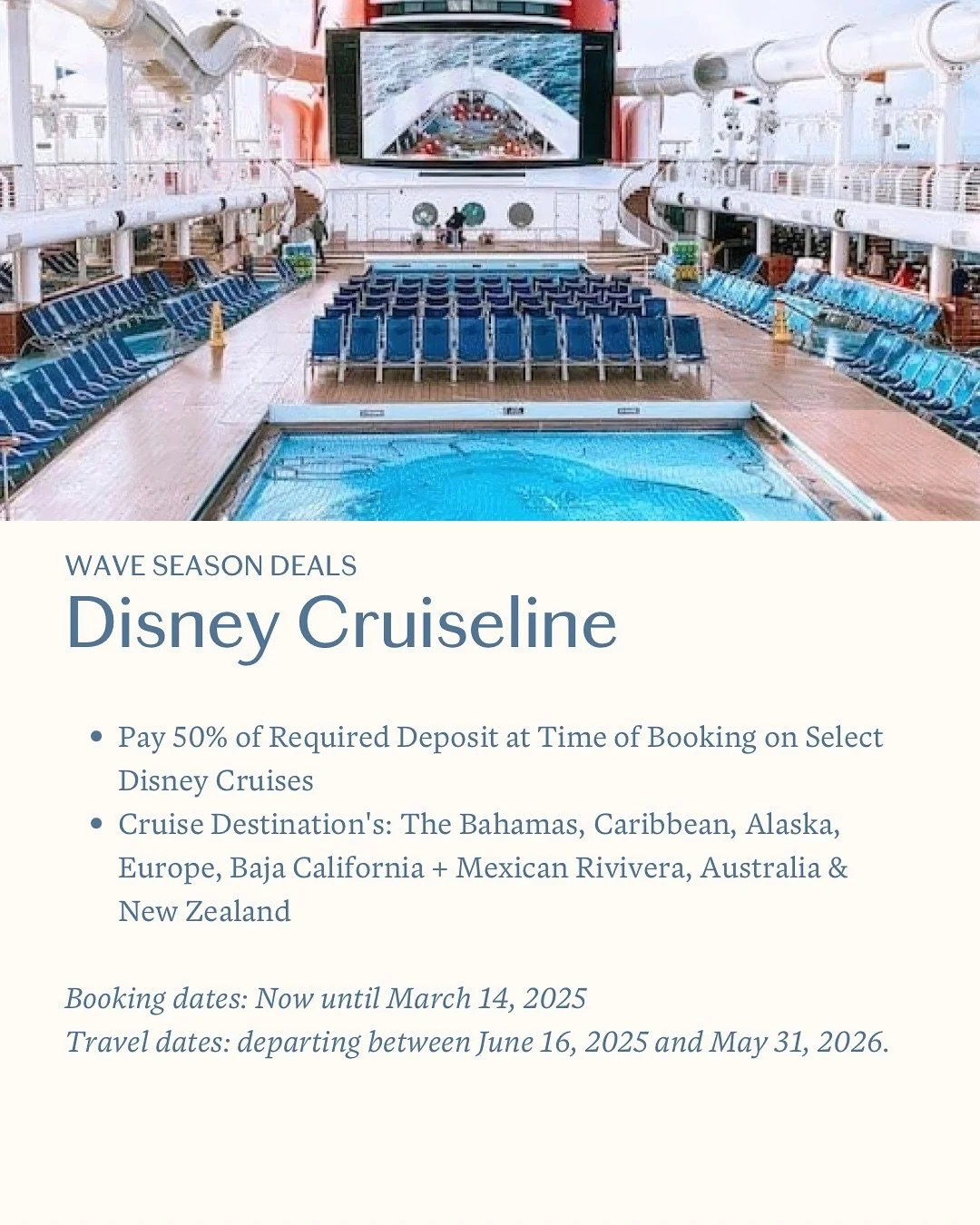 This week&rsquo;s Cruise Spotlight goes to the beloved Disney Cruise Line! Having been on one, can easily say it&rsquo;s one of my favorite ways to cruise! Looking for an easy vacation with everything all planned? Look no further! Inquiry with us tod