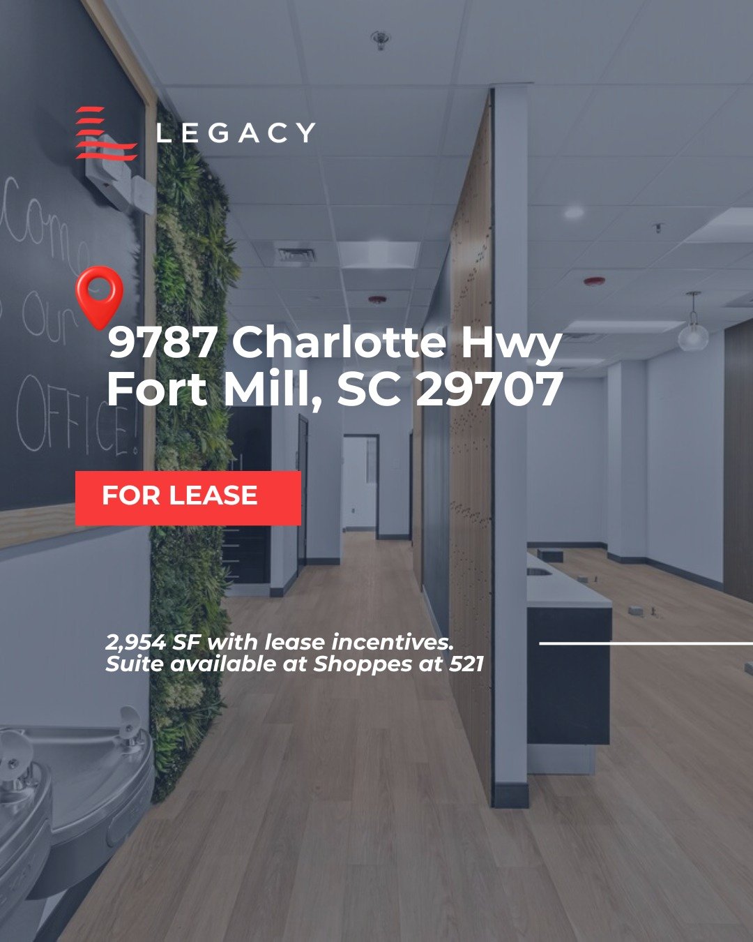 FOR LEASE | 📍 9787 Charlotte Hwy, Fort Mill, SC 29707

&plusmn;2,954 SF available at the Shoppes at 521, positioned along the high-traffic Highway 521 corridor connecting Fort Mill, Indian Land, and Charlotte.

Surrounded by strong residential growt