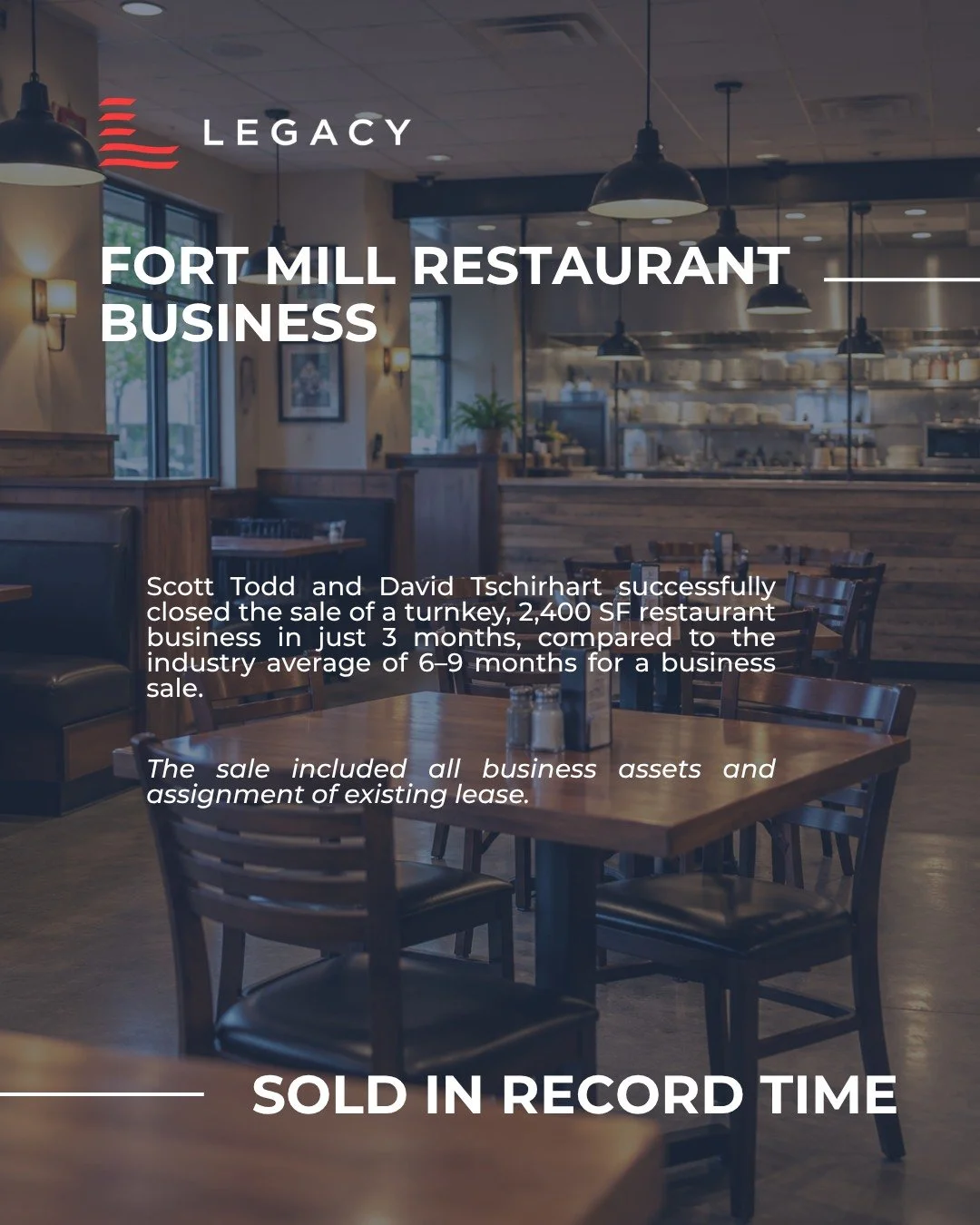 As you may have heard, Legacy Real Estate Advisors, in affiliation with Scott Todd of Todd Business Solutions, is now offering Business Brokerage Services!

Here's a glimpse of what that looks like in action.

Scott Todd and David Tschirhart recently