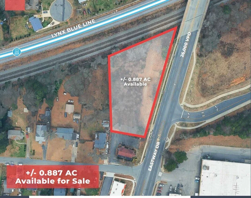 426 Eastway Dr · Charlotte, NC 28205 For Sale · ±0.887 AC · OFC Zoning · Call for Pricing