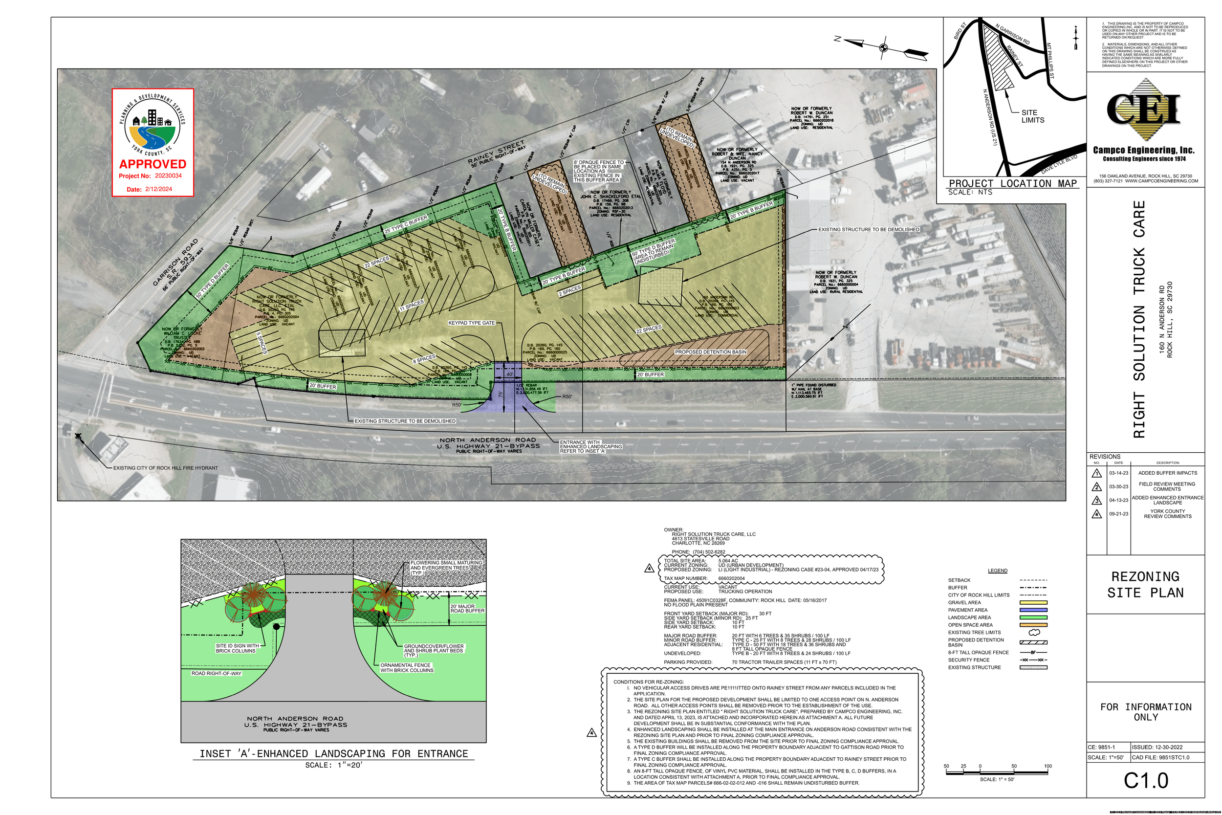 160 N Anderson Road · Rock Hill, SC For Sale · $3,000,000 | For Lease · $3,000/Acre/Month · ±5.06 Acres · UD Zoning