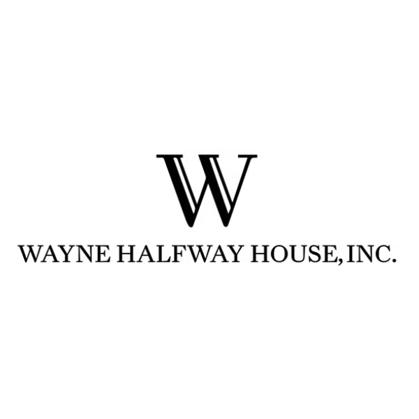 Logo for Wayne Halfway House, Inc. featuring a large stylized 'W' above the company name.