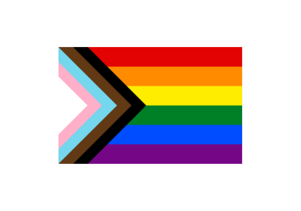 LGBTQ+ progress pride flag symbolizing diversity and acceptance of all queer and trans people