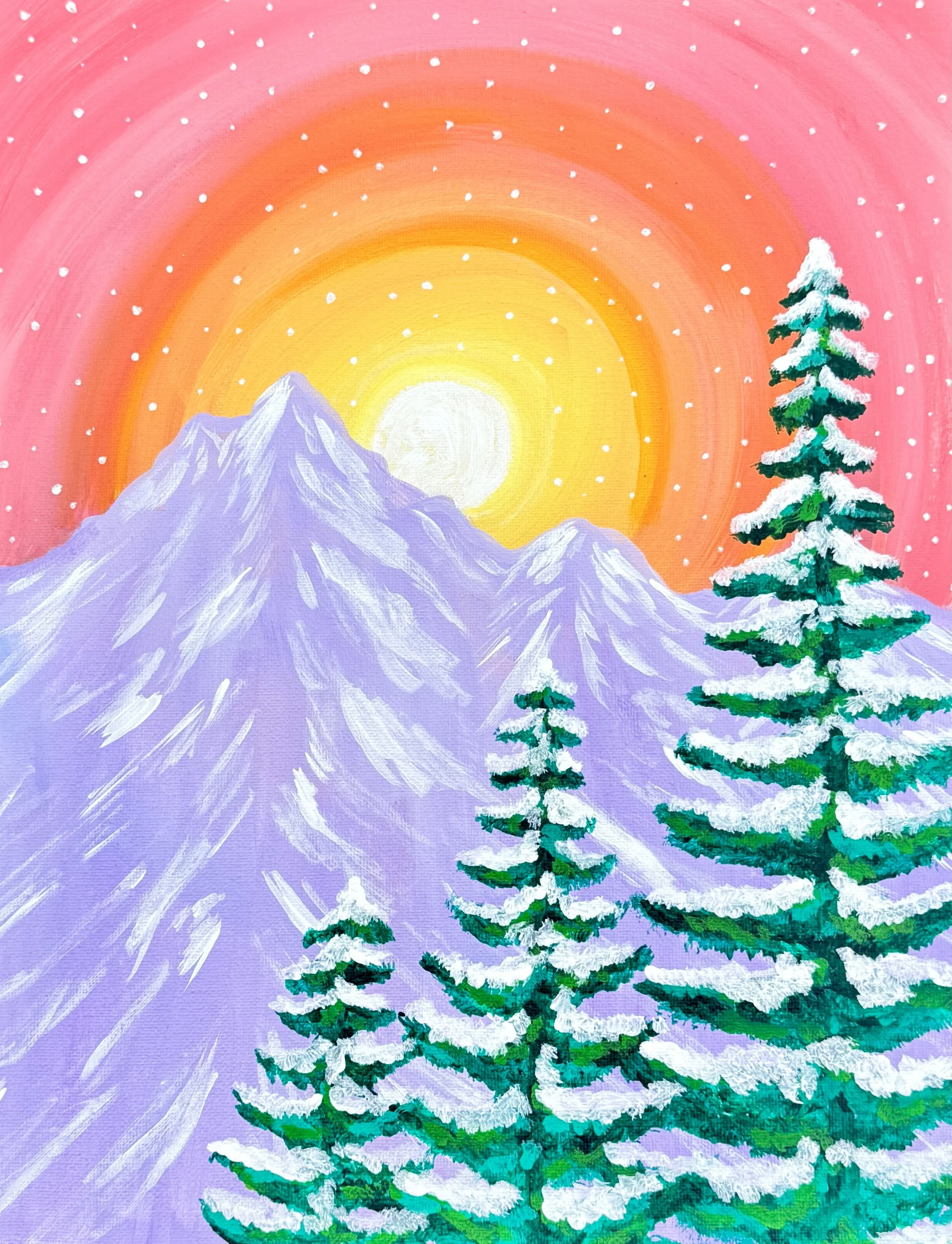 Snowy Mountain Sunrise