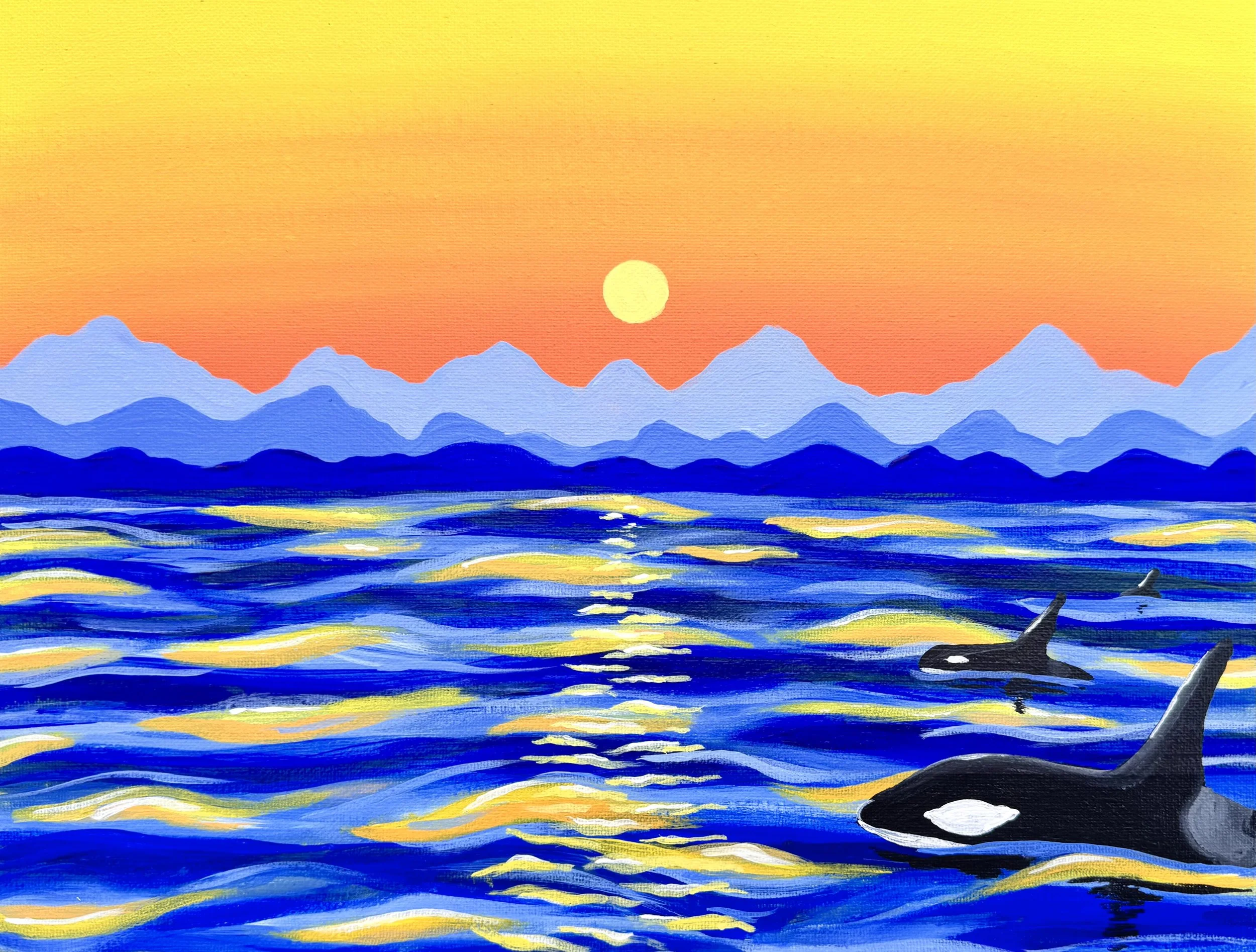 Sunset Orcas