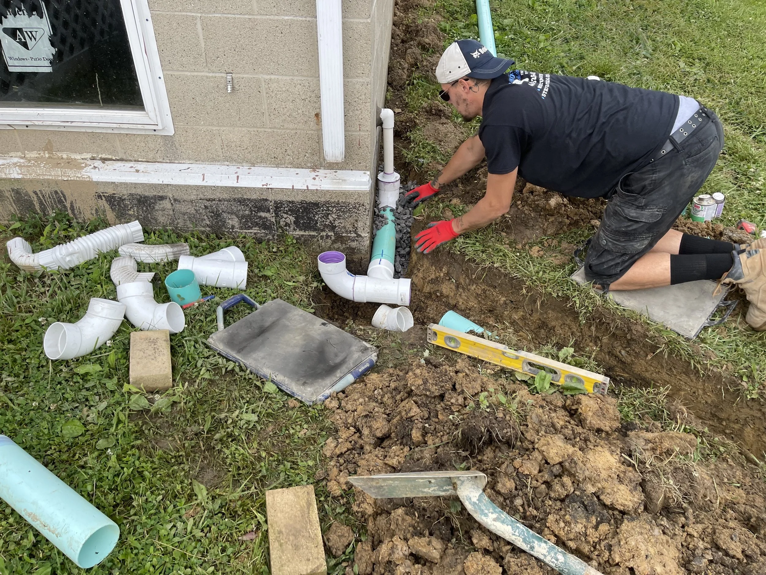 Downspout line & drainage inspection