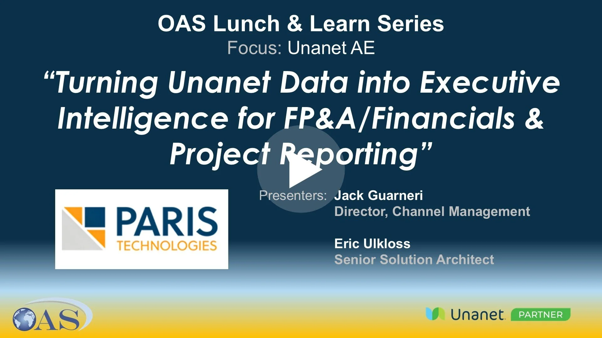 Turning Unanet Data into Executive Intelligence for FP&amp;A/Financials &amp; Project Reporting