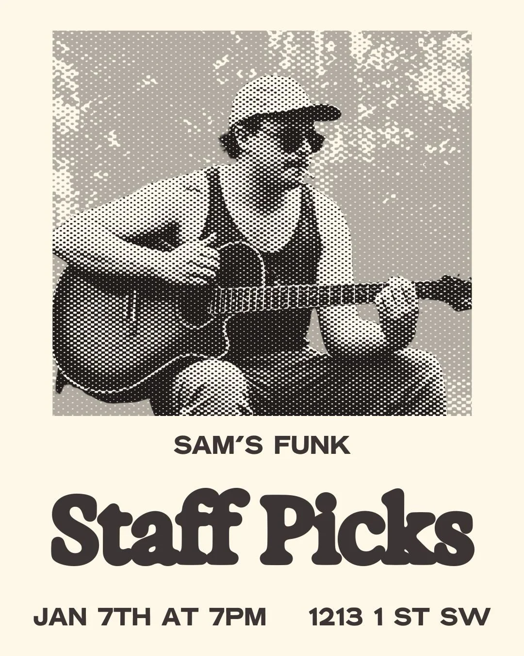 STAFF PICKS VOL. 1

Basement lights low. Turntables warm. The space? Sultry as hell.
Our very own sexy Sam is spinning his collection of choice: Jazz in all its side streets.
Come ready for fusion, funk, psych, and space between the notes.

Be ready 
