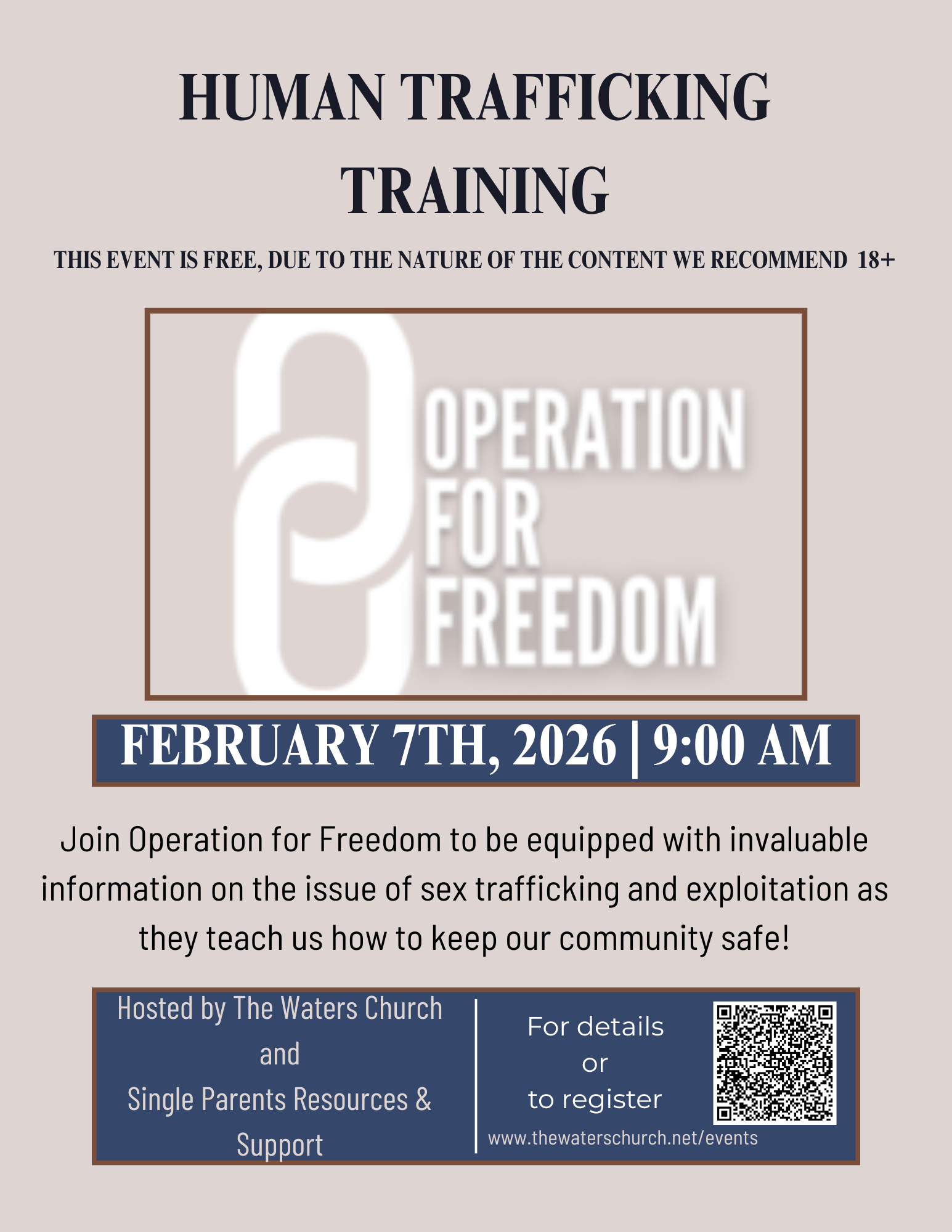 Human Trafficking Training flyer February 7 2026