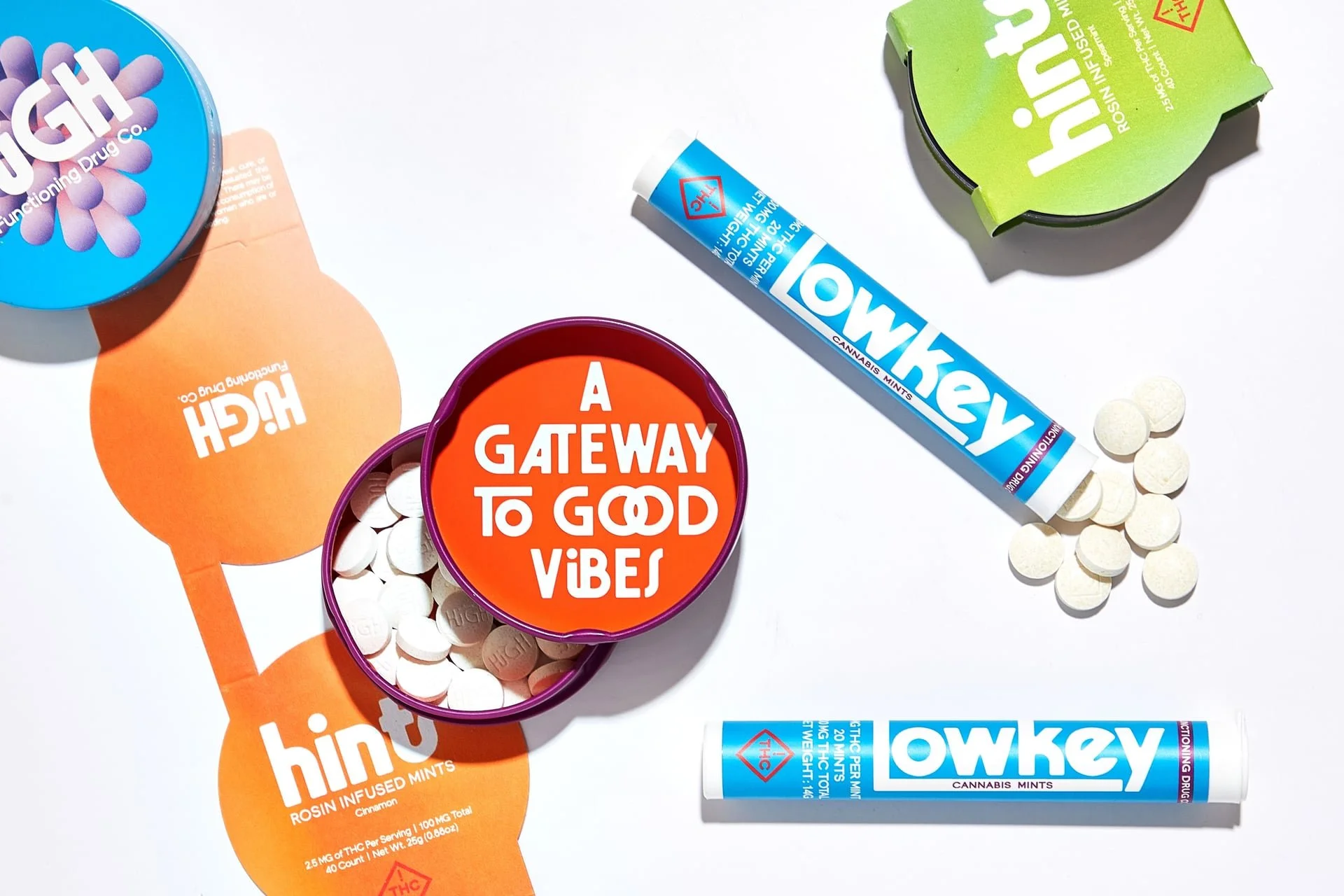 Containers of low-dose cannabis-infused mints