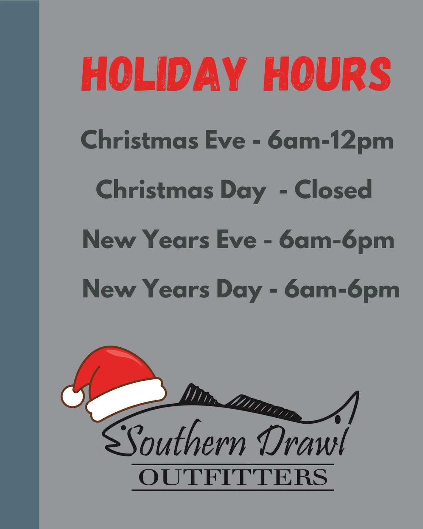 We&rsquo;ll be here today until 6 and tomorrow only until noon, come by and grab those last minute gifts!!

#fishing #hiltonhead #christmas