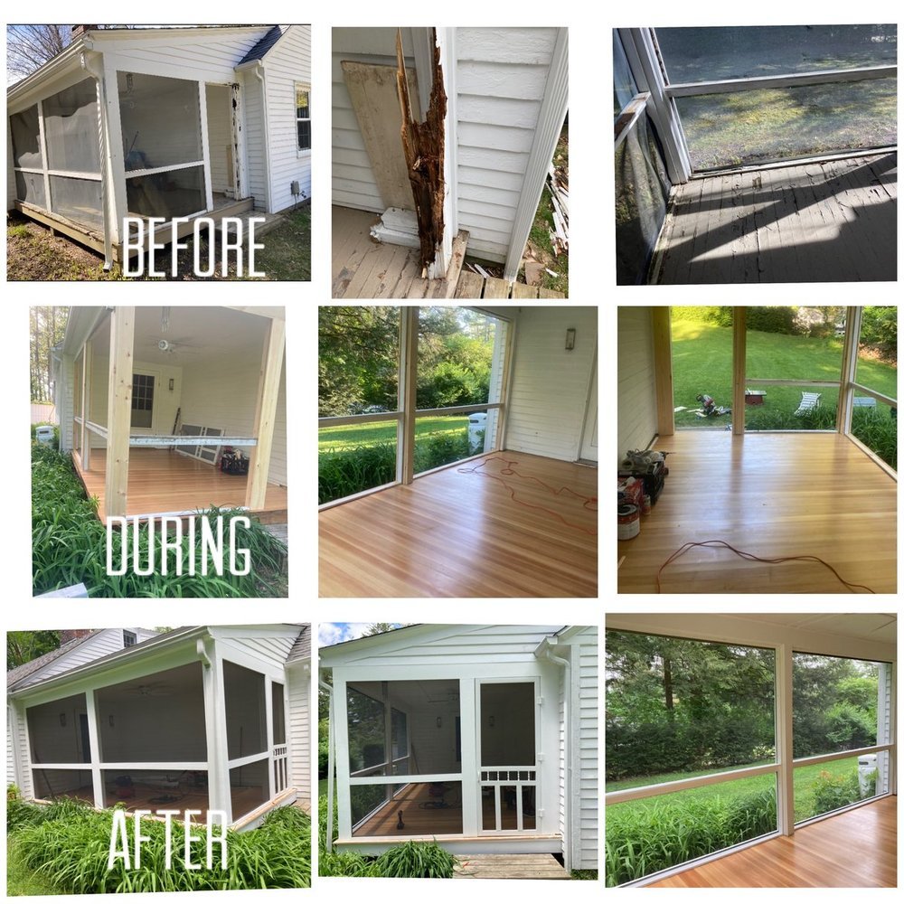 This patio needed some extra love to bring back the glory it once had. There was extensive rot on both the floor and many of the beams. The old floor was completely removed with new tongue and groove boards installed and thereafter three coats of p