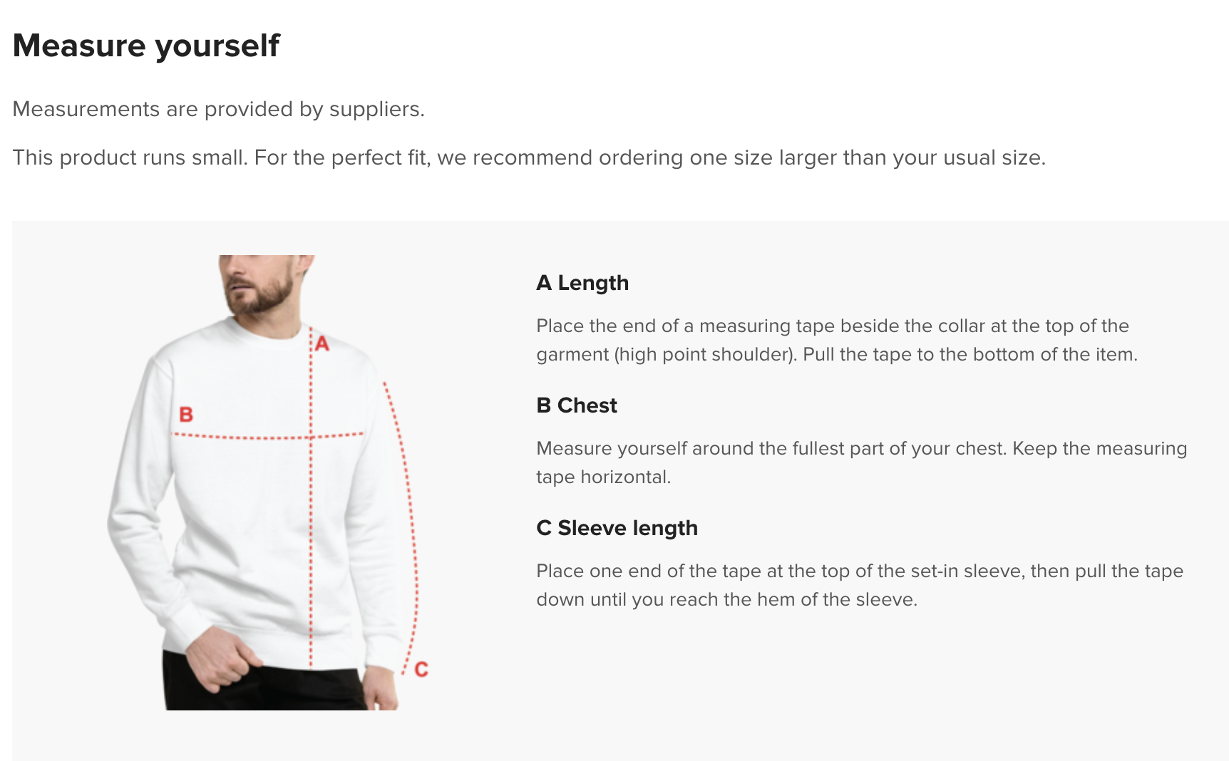 Measure yourself - Sweatshirt