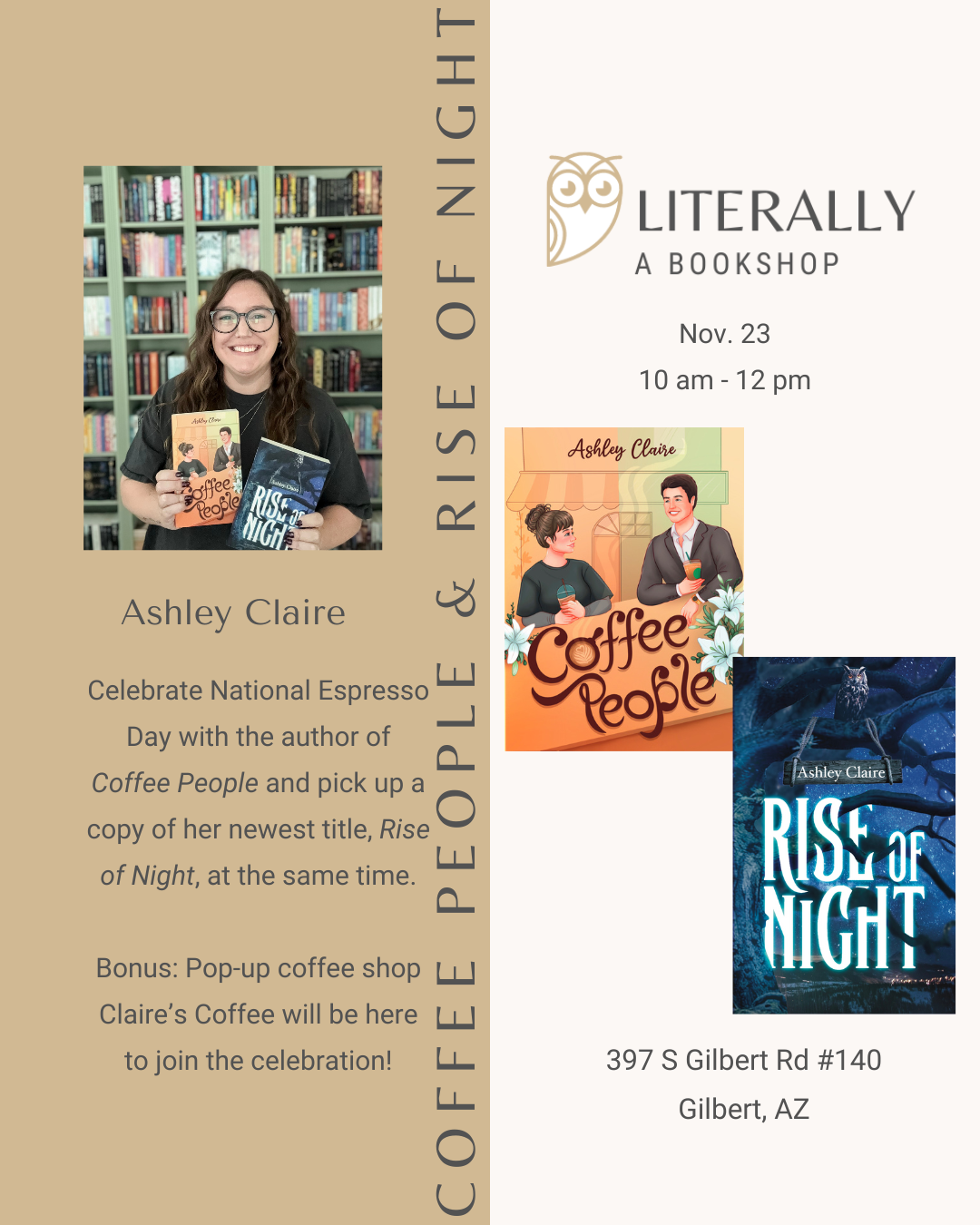 National Espresso Day at Literally a Bookshop with Claire's Coffee!