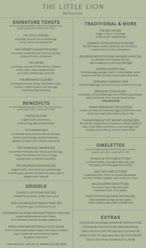 Menus — Little Lion Ventura