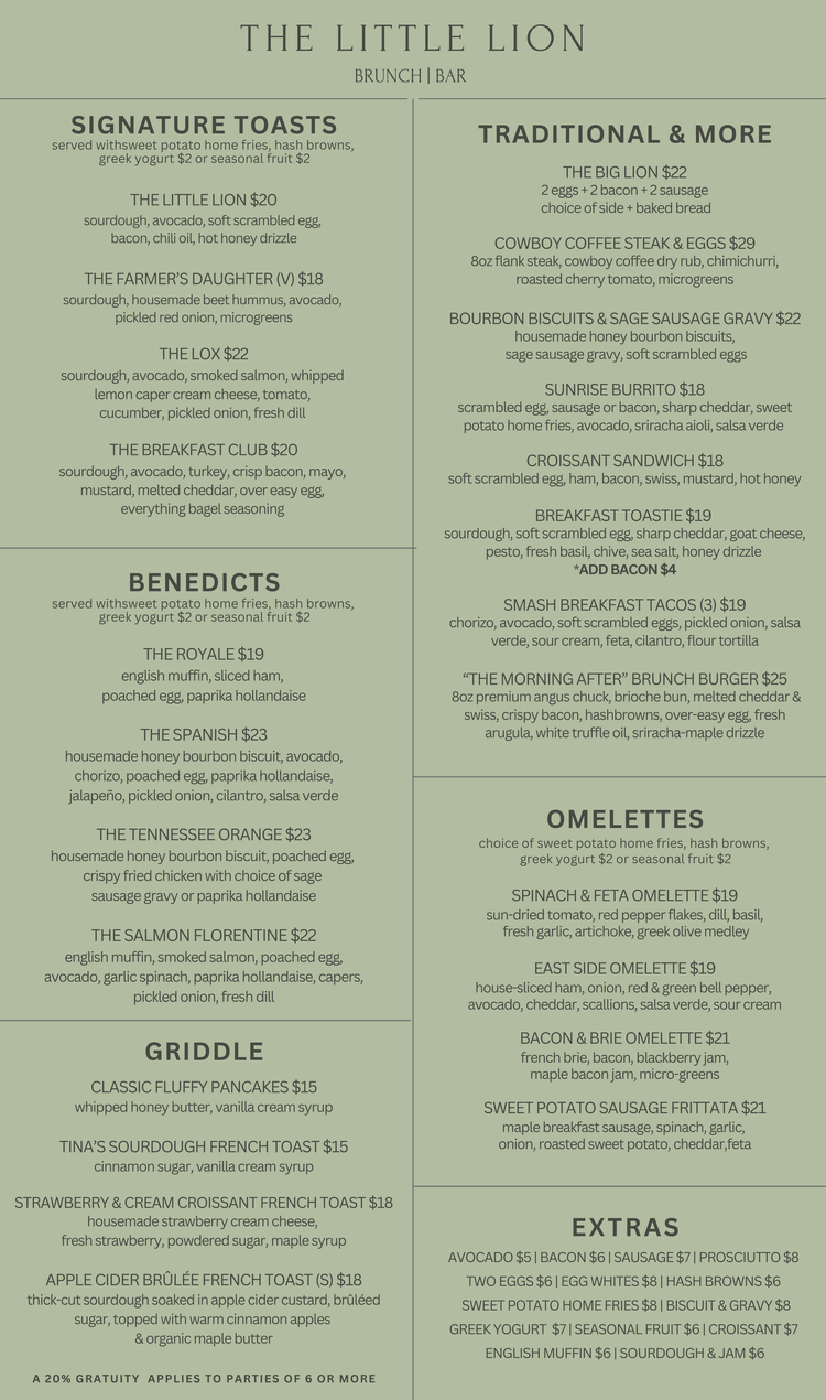 Menus — Little Lion Ventura