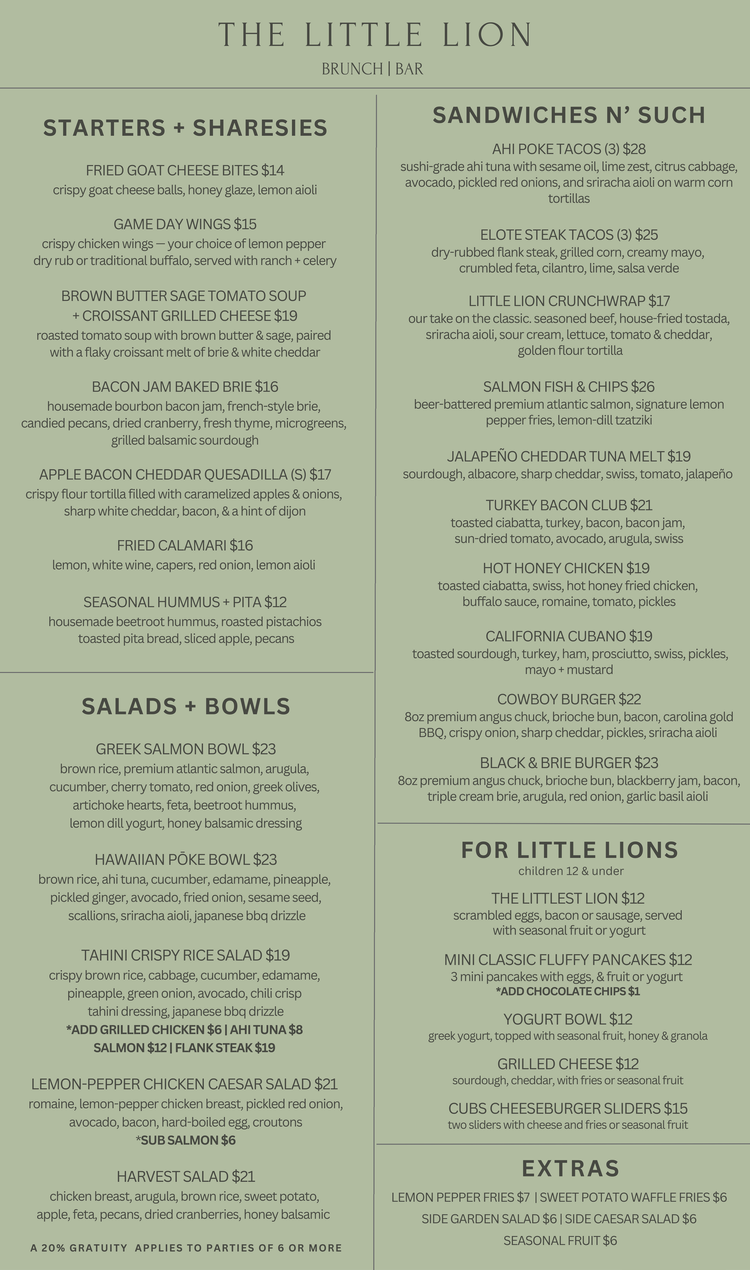 Menus — Little Lion Ventura