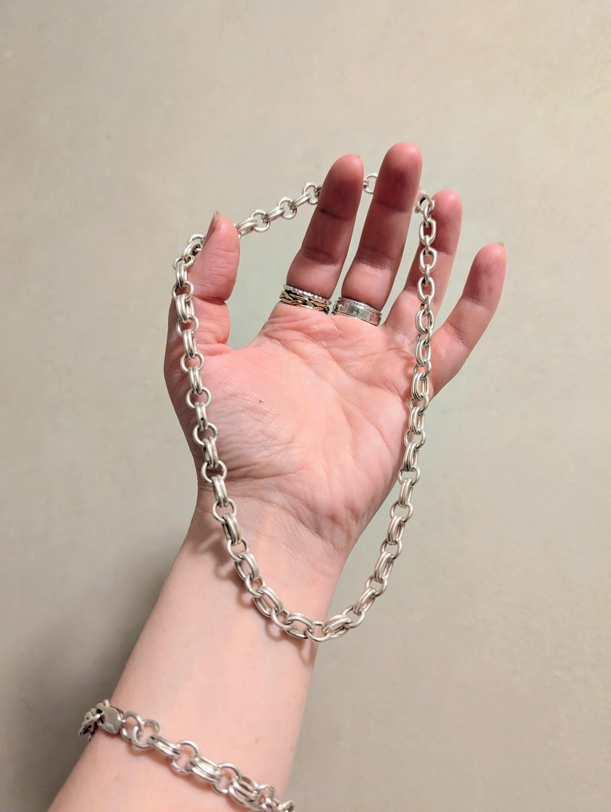 Alternating Single and Double Link Chain Necklace