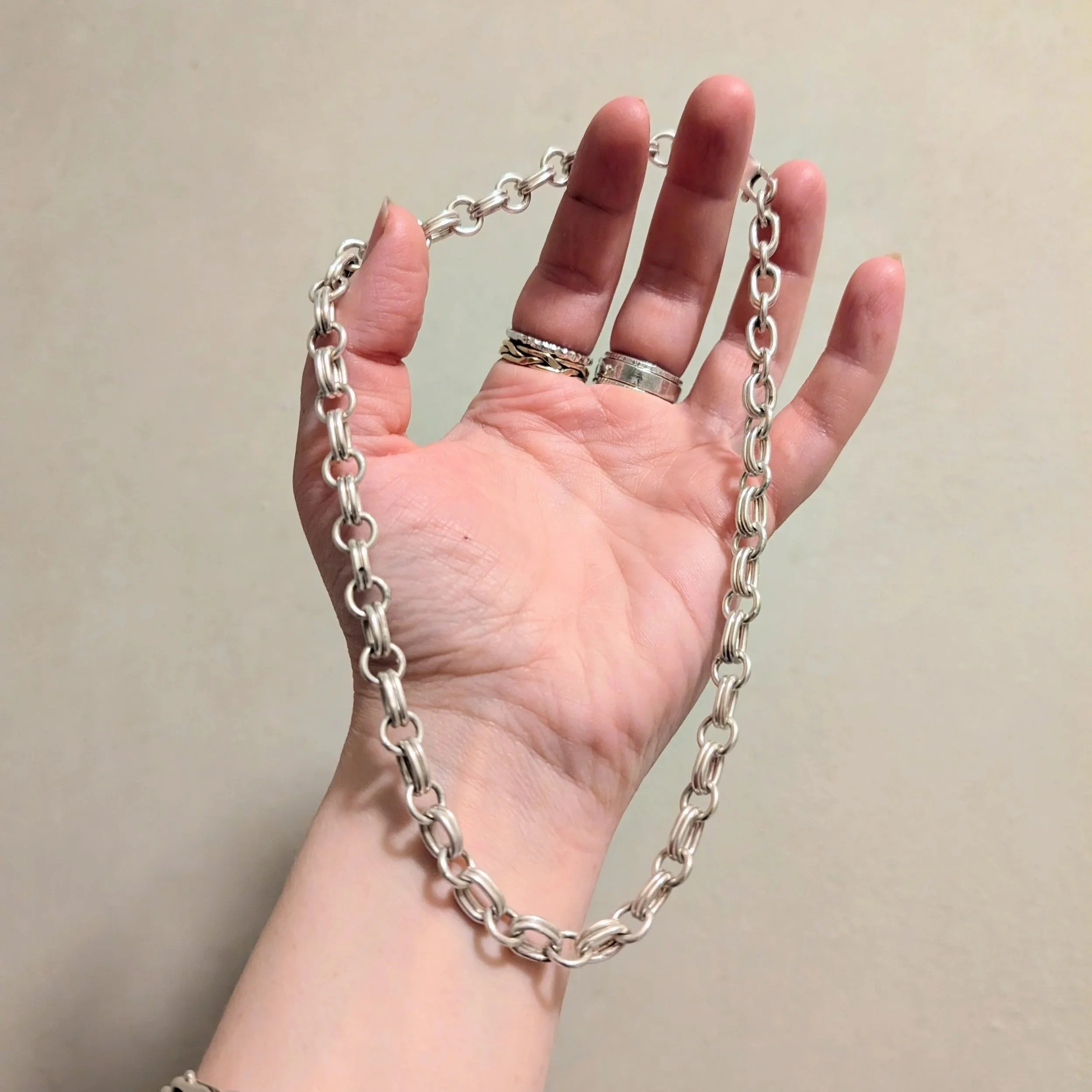 Alternating Single and Double Link Chain Necklace