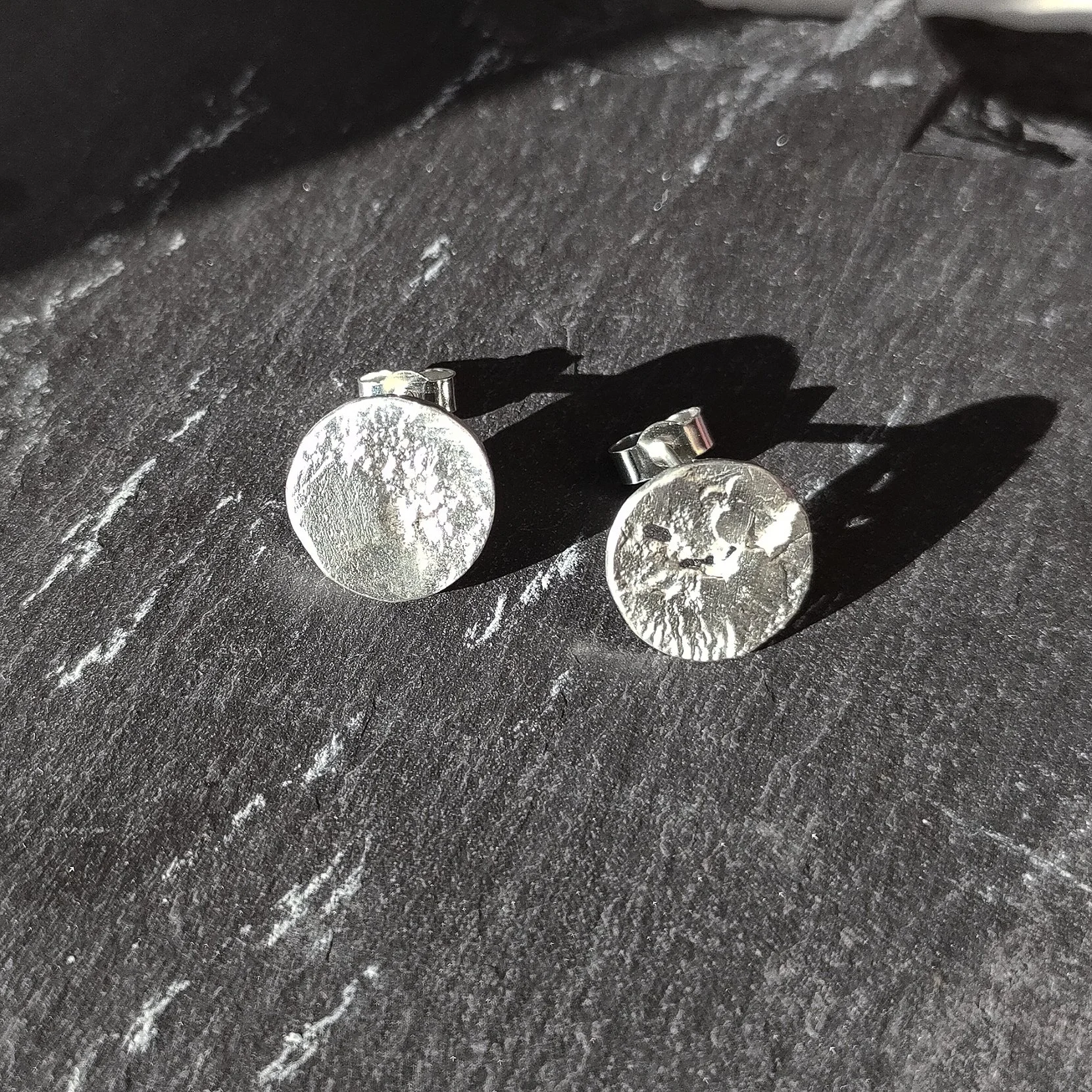 'Ceres' Textured Sterling Silver Stud Earrings