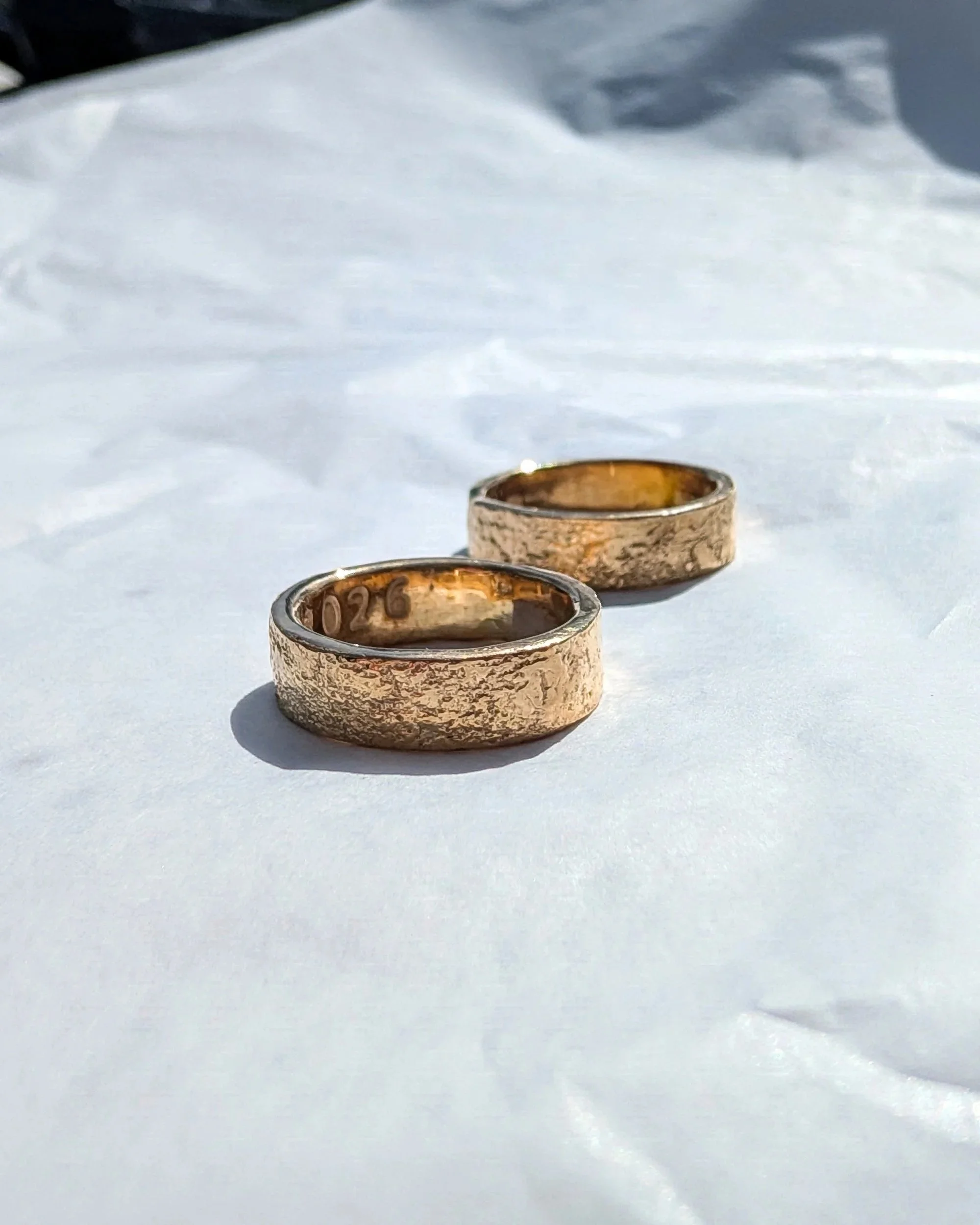 Custom Textured Wedding Rings