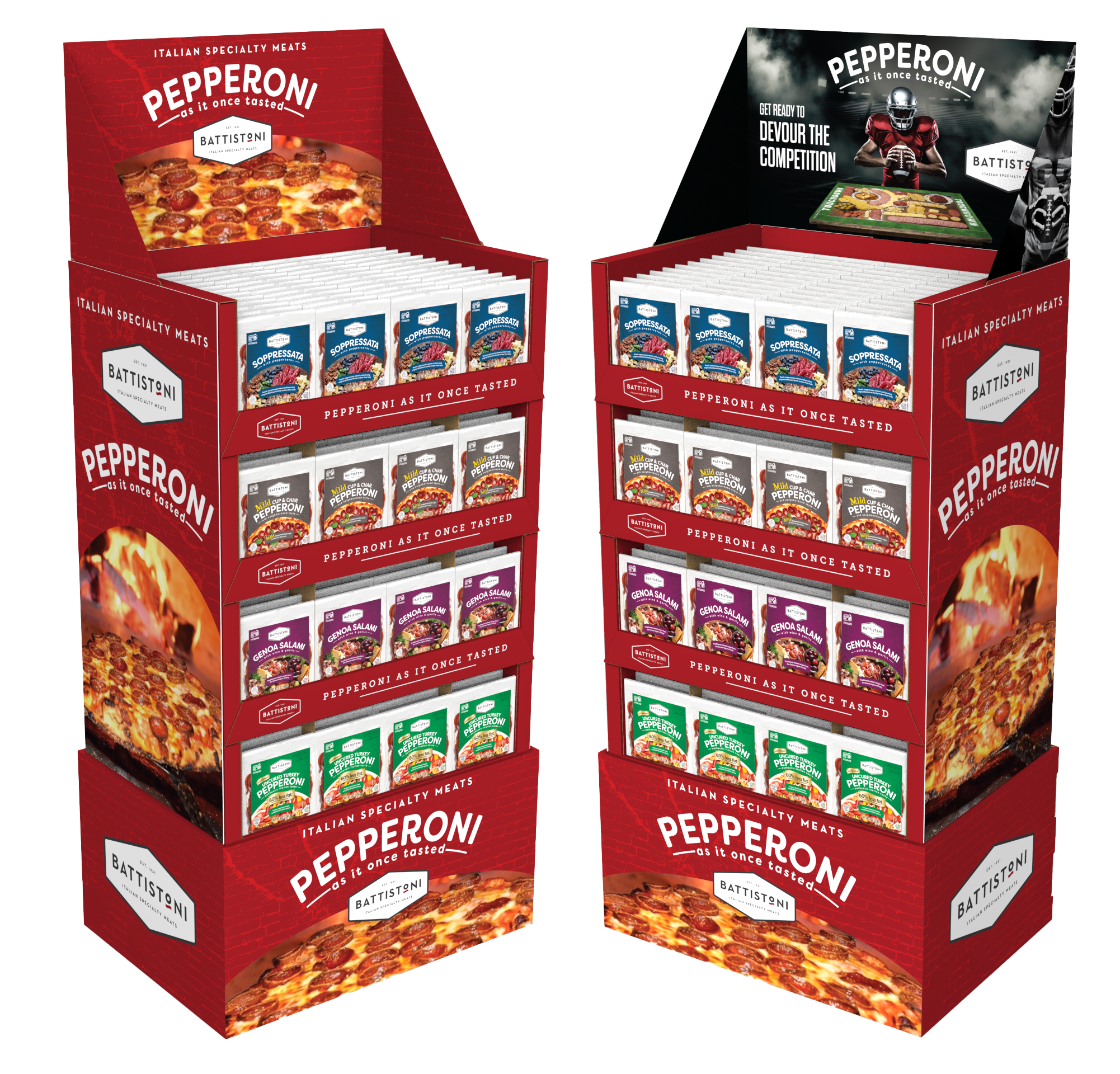 Case stacker concepts. Regular and super bowl header options.