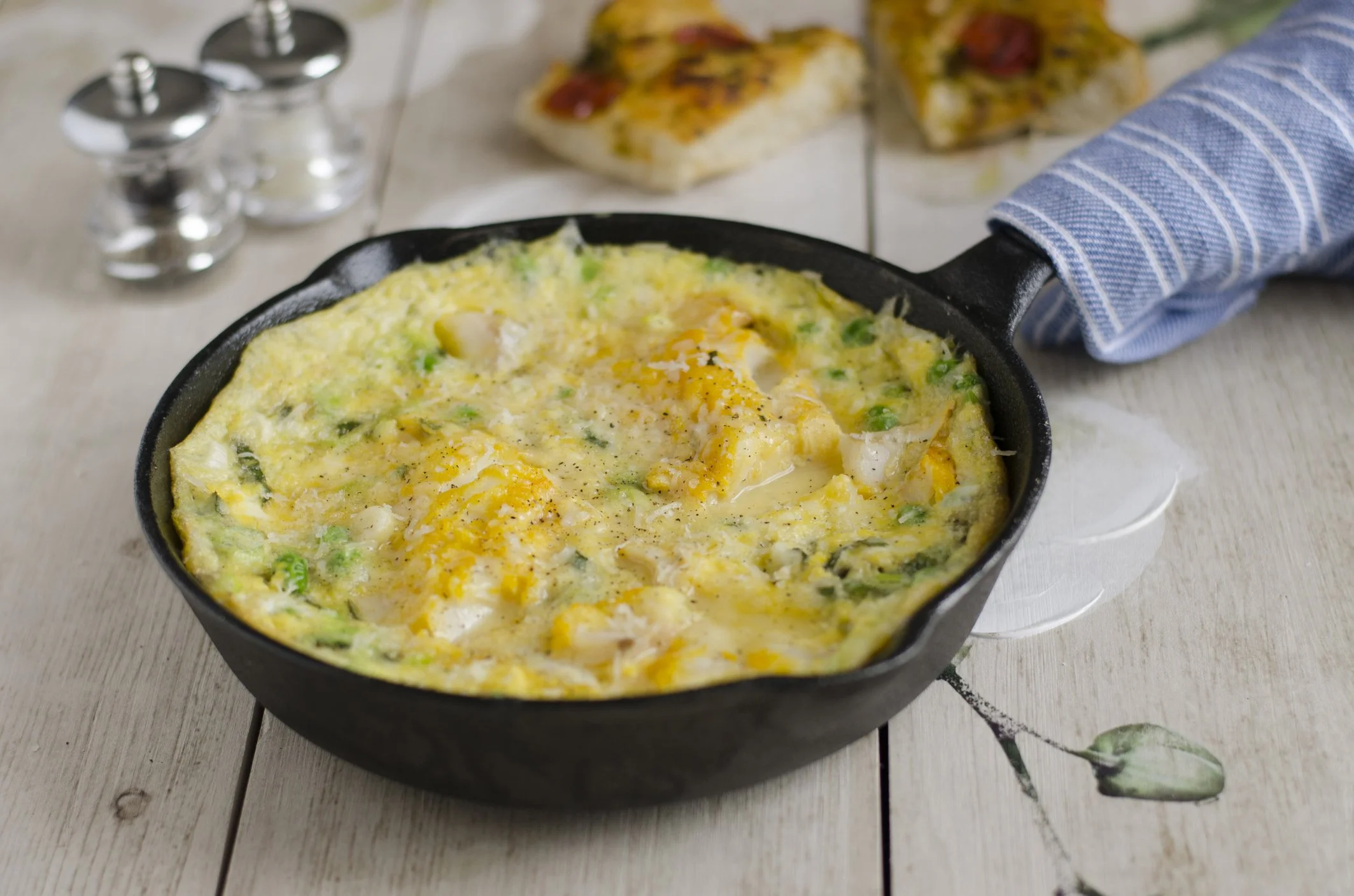 Savory Eggs with Peas & Shallots