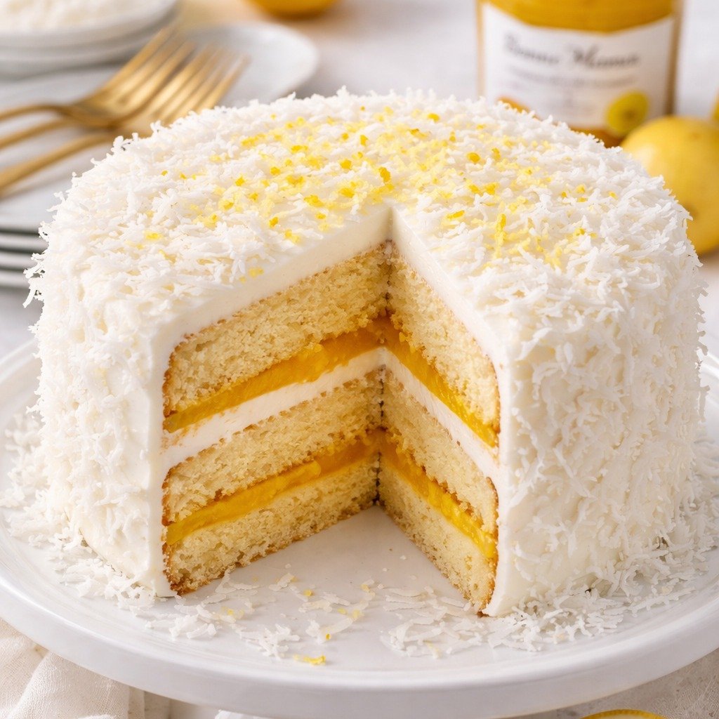 This Coconut Rum Cake with Lemon Curd is one of those quietly impressive recipes that delivers big impact without demanding complicated technique. It leans on a few smart shortcuts, but the end result feels entirely from-scratch: tender, buttery laye