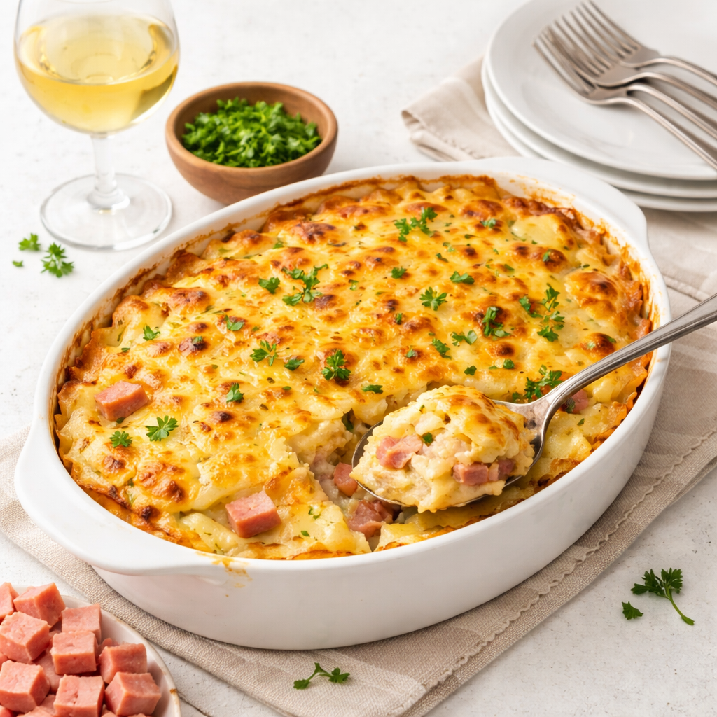 Scalloped Potatoes with Leftover Easter Ham