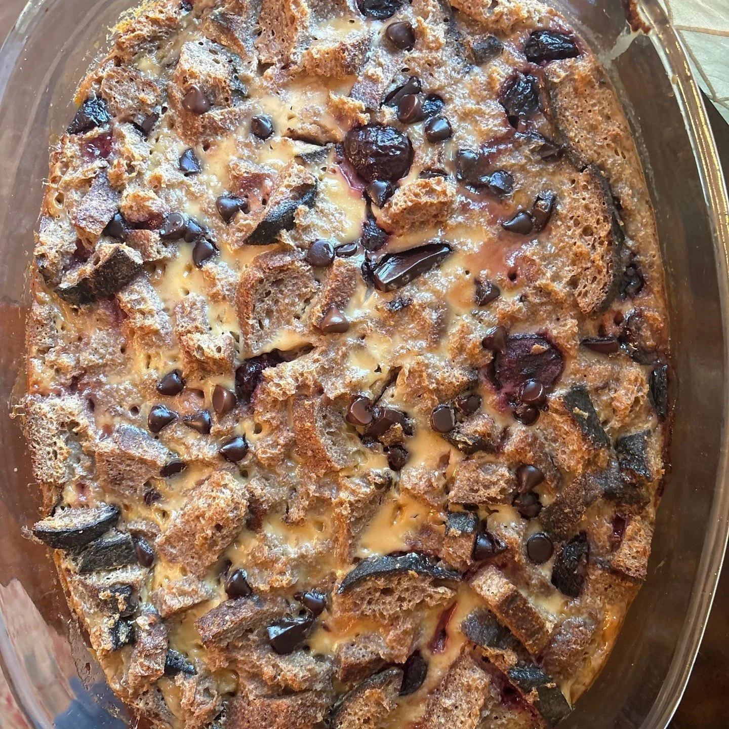 There&rsquo;s something about bread pudding that feels both nostalgic and elevated. My Chocolate Cherry version leans into that balance&mdash;crusty sourdough soaked in a silky brown sugar custard, studded with pockets of melted chocolate and bursts 