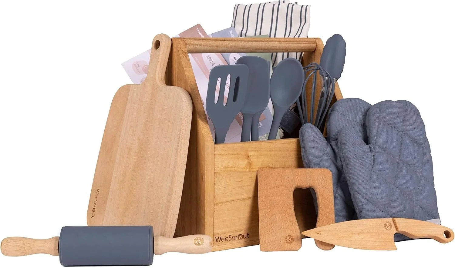 Introduce ideas like teamwork and responsibility while you bond with your child over baking and meal-making! This set of functional kids cooking utensils is a fun way to spark creativity, foster independence and teach your child real skills while usi