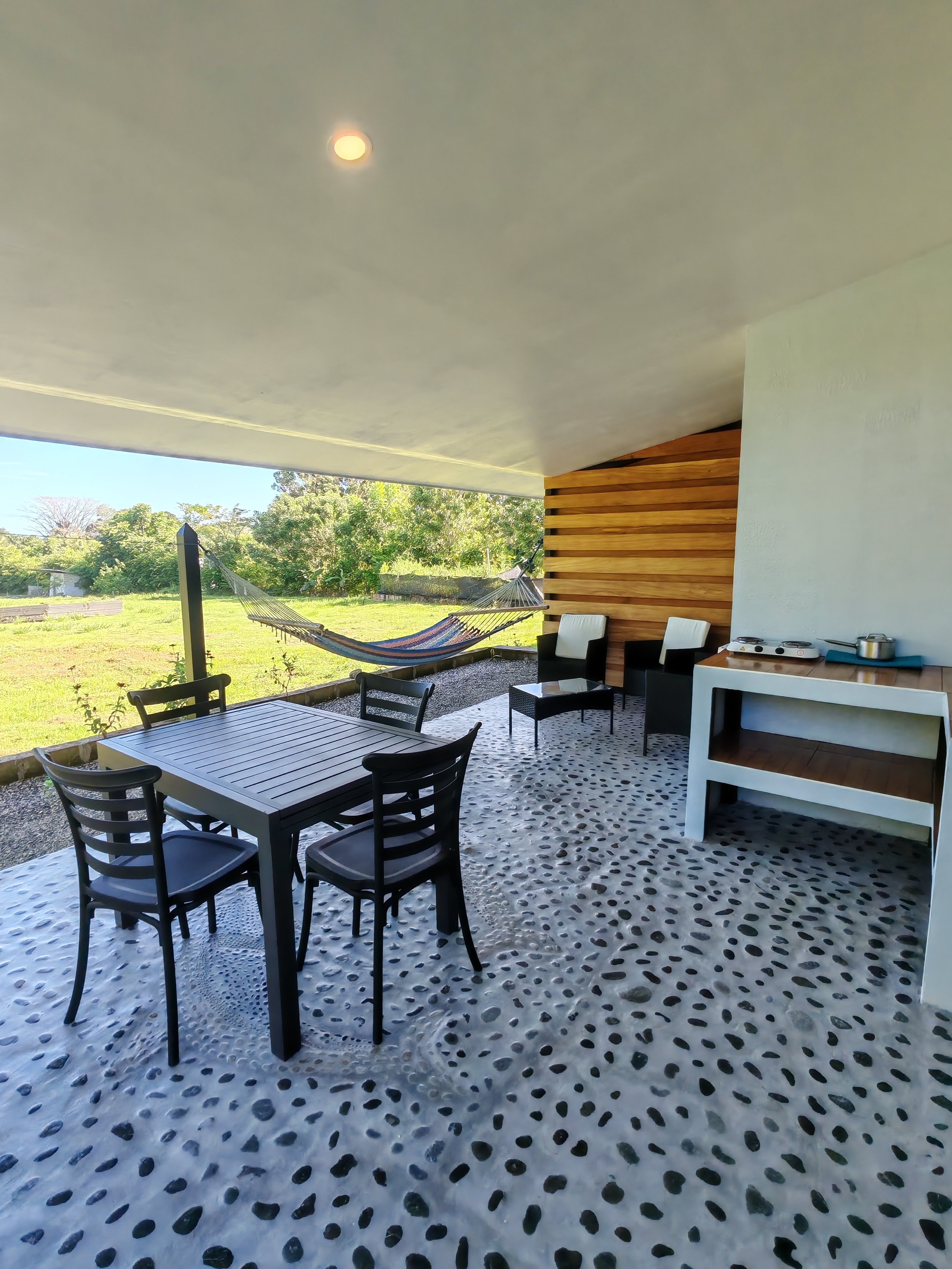 Private terrace with simple outdoor cooking facilities
