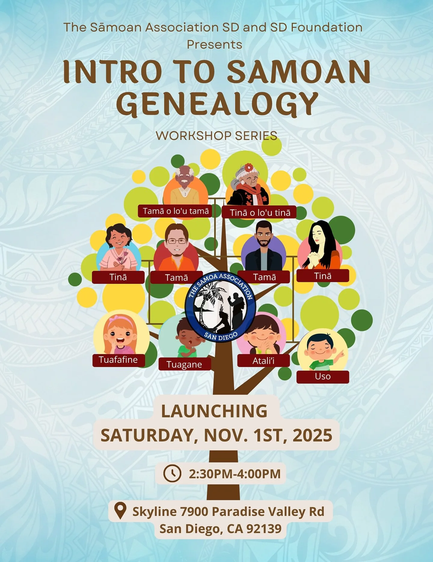📣 Our Intro to Samoan Genealogy Workshop is just days away! 

We&rsquo;re launching this Saturday, November 1st from 2:30&ndash;4:00 PM! Don&rsquo;t miss the start of this 8-part journey into connecting with your roots and discovering your family li