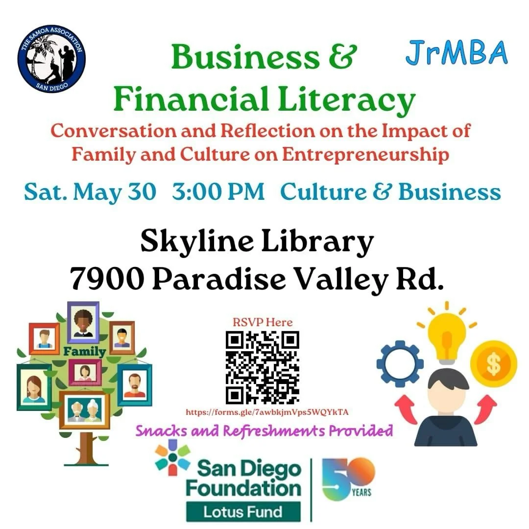 Join us for our final financial literacy workshop! We will be discussing finances on a more cultural level amd how to manage funds when it comes to Samoan traditions like fa&rsquo;alavelaves! 

📅 May 30th, 2026
🕞 3:00pm
📍Skyline Library 

We can&r
