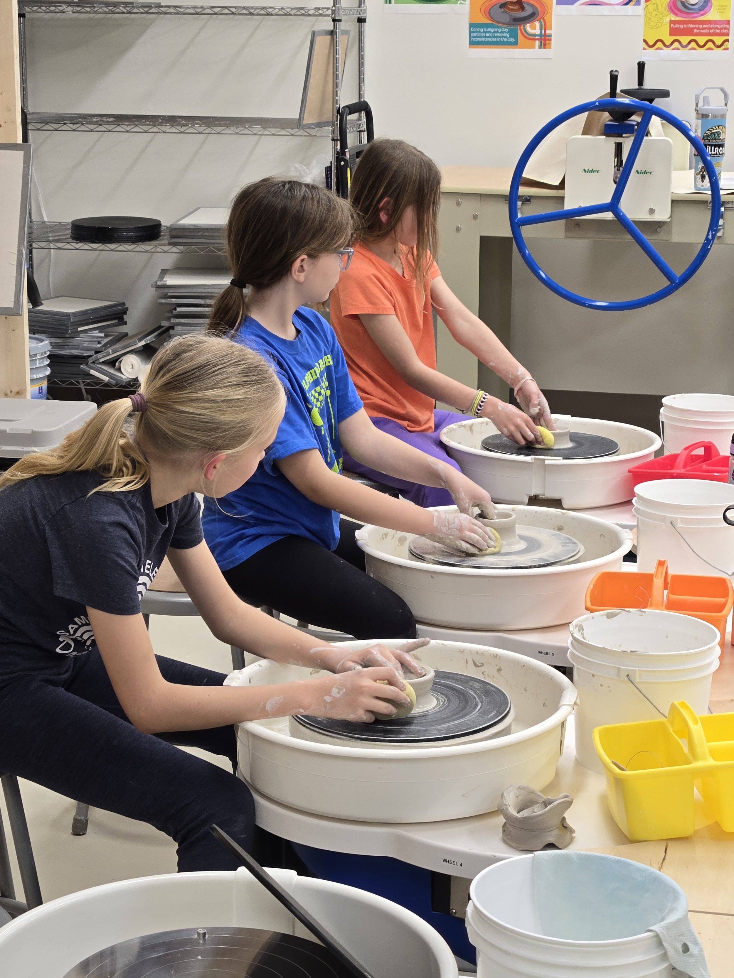 kids wheel throwing class