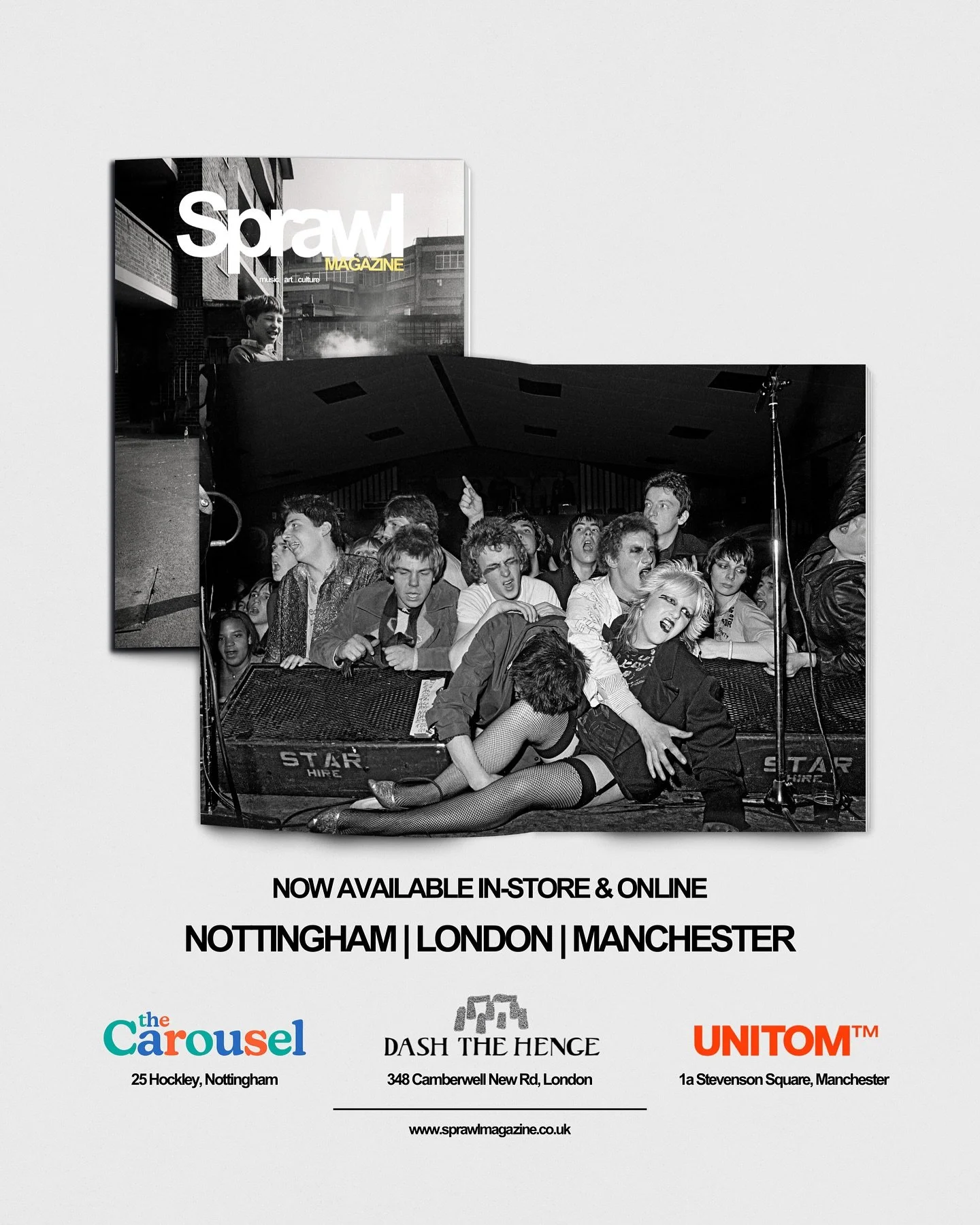 Sprawl Magazine &mdash; Now in Nottingham, Manchester &amp; London.

Available in-store &amp; online:
@dashthehengestore / @unitomstore / @the___carousel 

Find it. Read it. Pass it on.

Featuring:
@benefitsuk 
@shortstrawuk 
@syd.shelton.9
@martiala