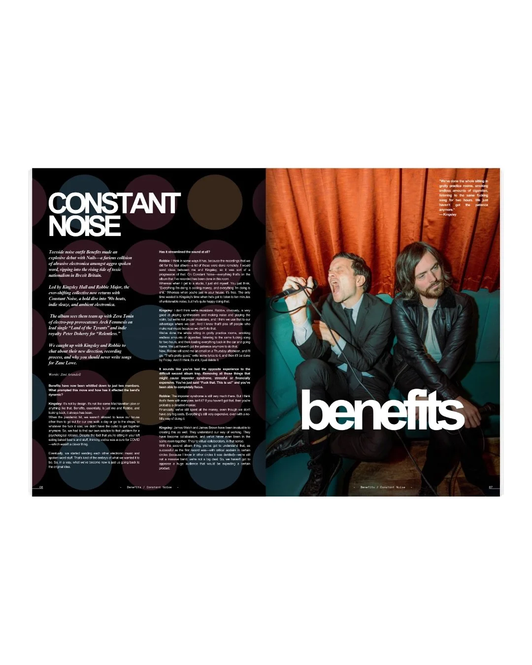 Ahead of the release of the next issue, we return to the archive.

@benefitsuk 

&ldquo;It doesn&rsquo;t fucking matter which side of the line they&rsquo;re on, they still have to be flanked by Union Jack flags. Everything has to be thrown in your fa