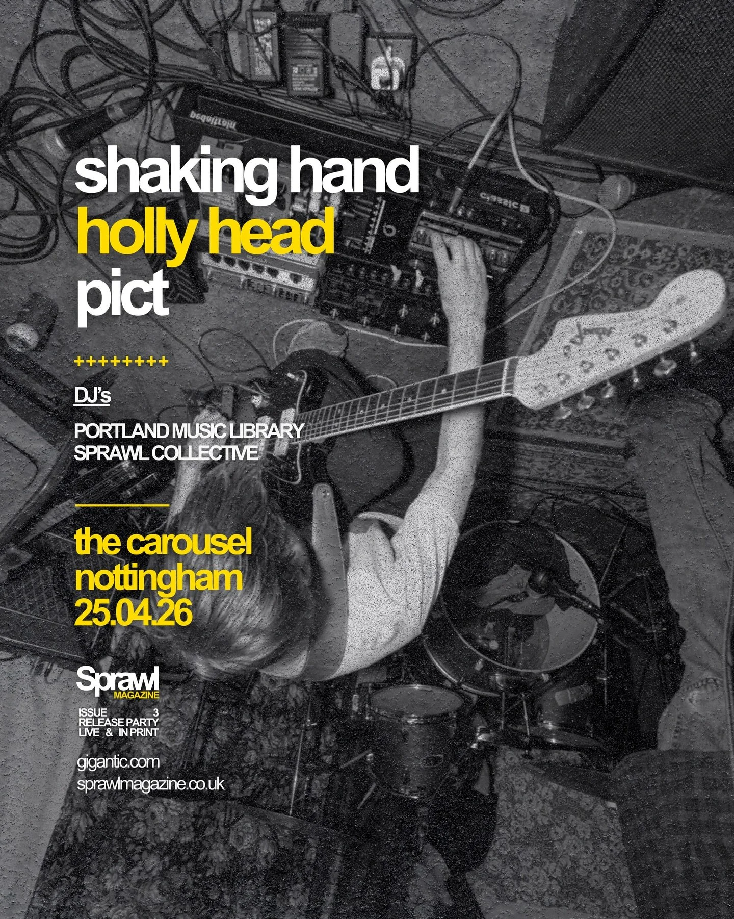 Sprawl Live &amp; In-Print

HOLLY HEAD
@hollyhead.band

Dancefloor dissent.
Agit-funk architecture built from the rhythm section up - percussive latticework, indefatigable low-end pressure, then the wire-strung guitars slash in. Joe's vocal cuts clea