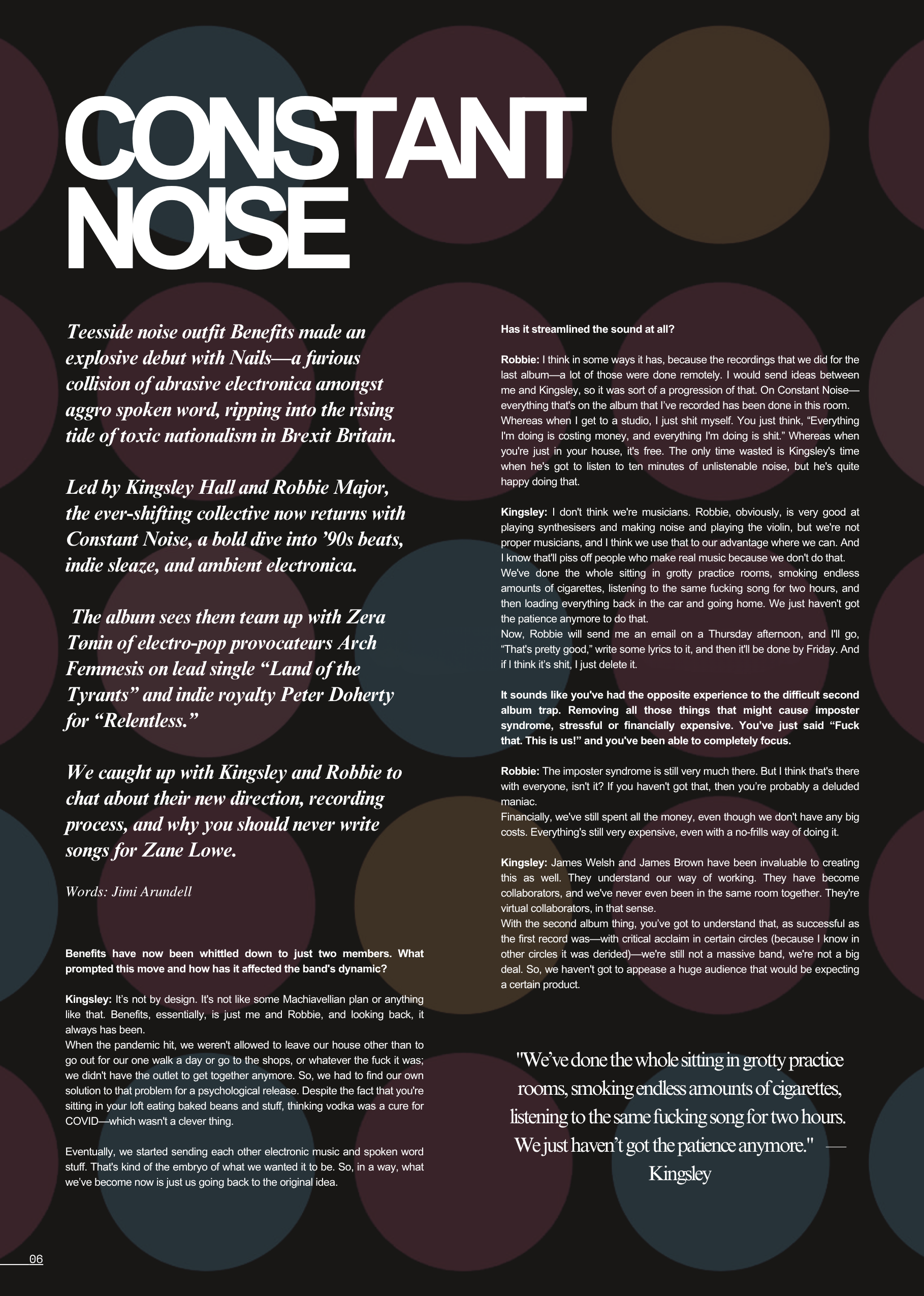Sprawl Magazine / benefits constant noise